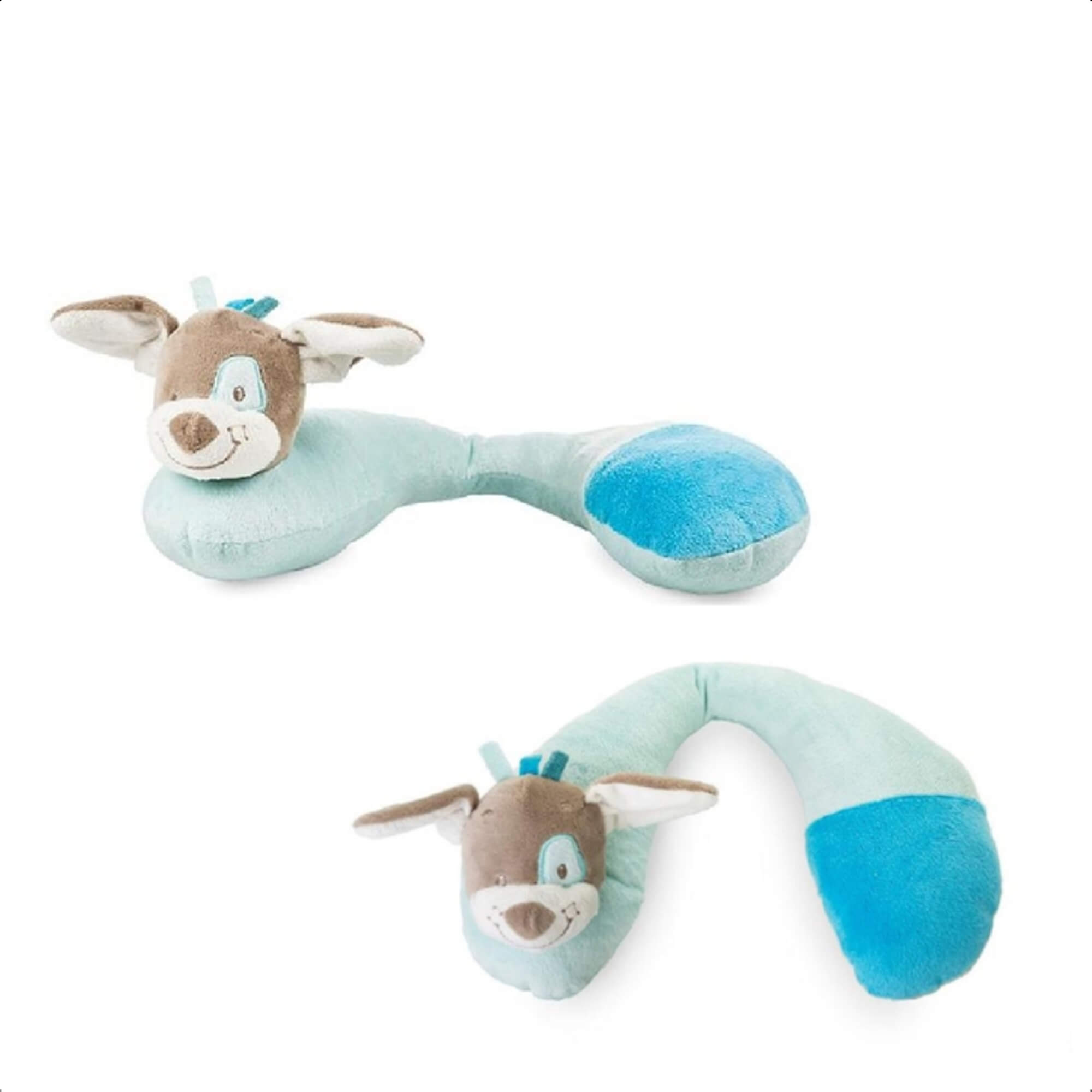 COMP Kit Cadeira de Descanso Nap Time Azul + Suporte de Pescoço Cachorrinho Azul KaBaby
