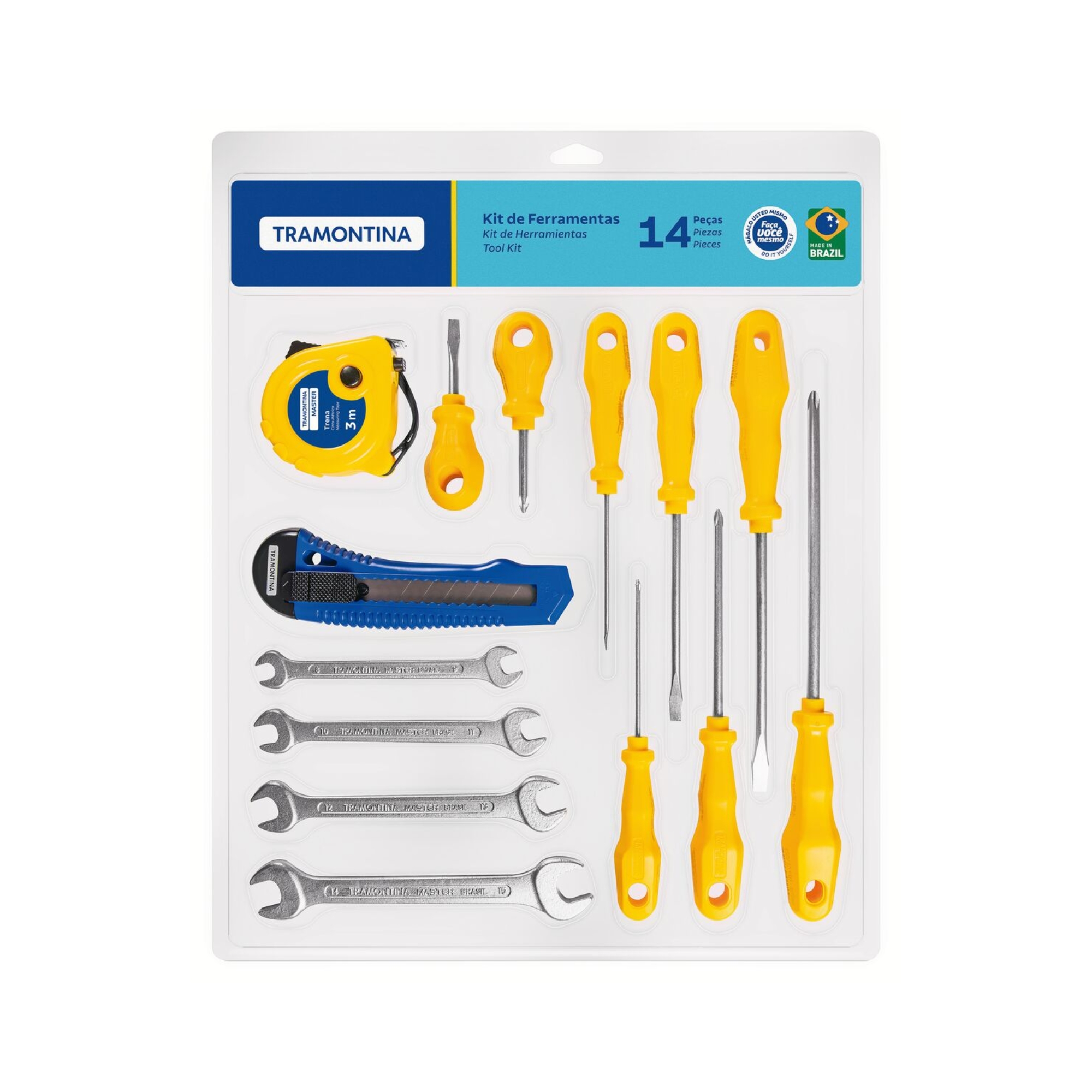 COMP Kit Jogo de Ferramentas Tramontina 14 Peças + Colete Porta-Ferramentas Lona Vonder