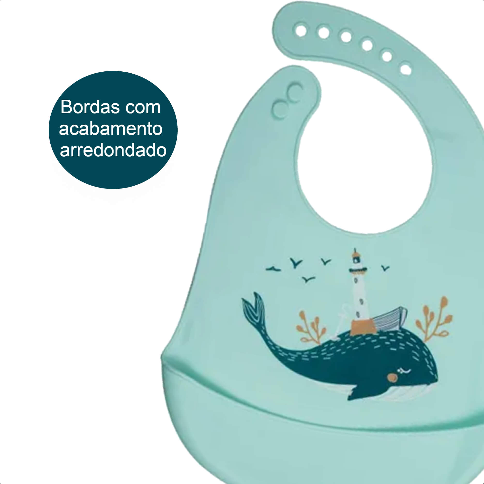 COMP Kit 2 Babadores de Silicone KaBaby Baleia + Elefante com Bolso Cata-Migalhas e Fecho Ajustável
