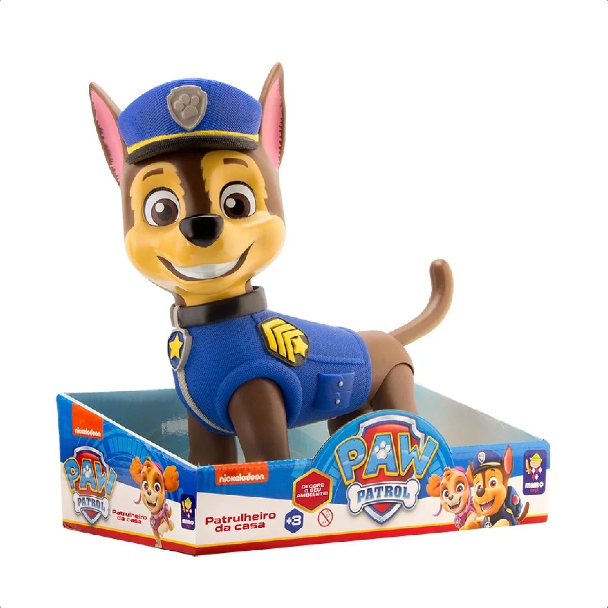 COMP Kit Boneco Gigante Chase Patrulha Canina + 5 Massinhas de Modelar Coti Massa Cotiplas