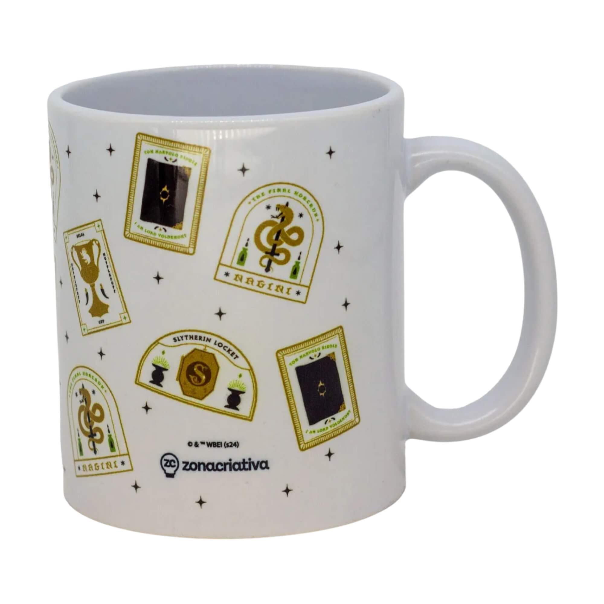 COMP Kit Caneca Porcelana 350ml Harry Potter + Baralho Duplo 110 Cartas Copag