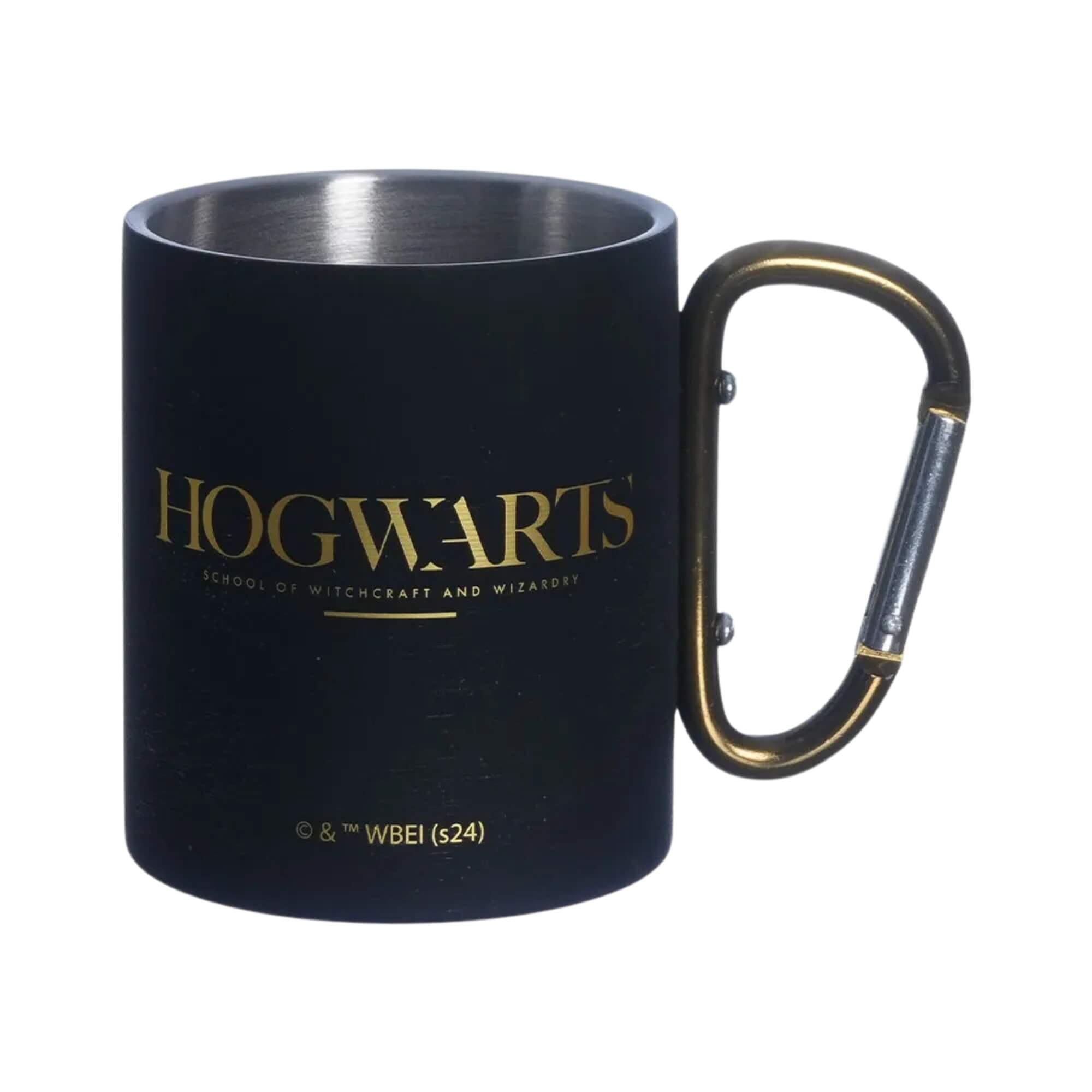 COMP Kit Caneca Aço Inox Mosquetão Harry Potter 300ml + Baralho Copag 110 Cartas