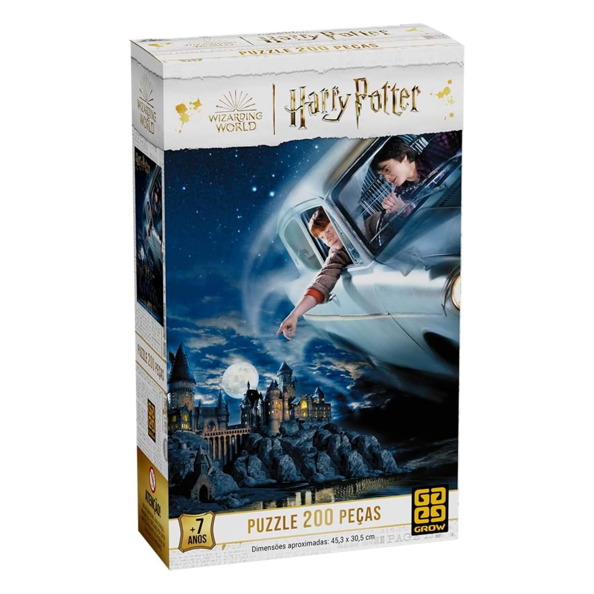 COMP Kit Harry Potter Quebra-Cabeça 200 Peças + Baralho Copag Estojo Duplo 110 Cartas