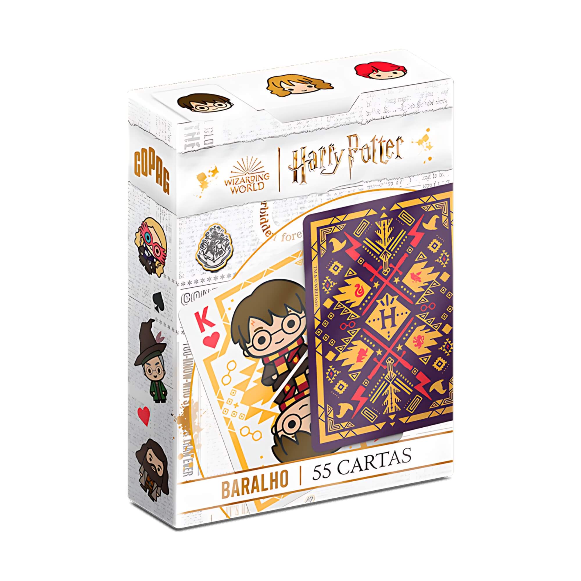 COMP Jogo Perfil Express Harry Potter 100 Cartas + Baralho Copag Single Deck 55 Cartas