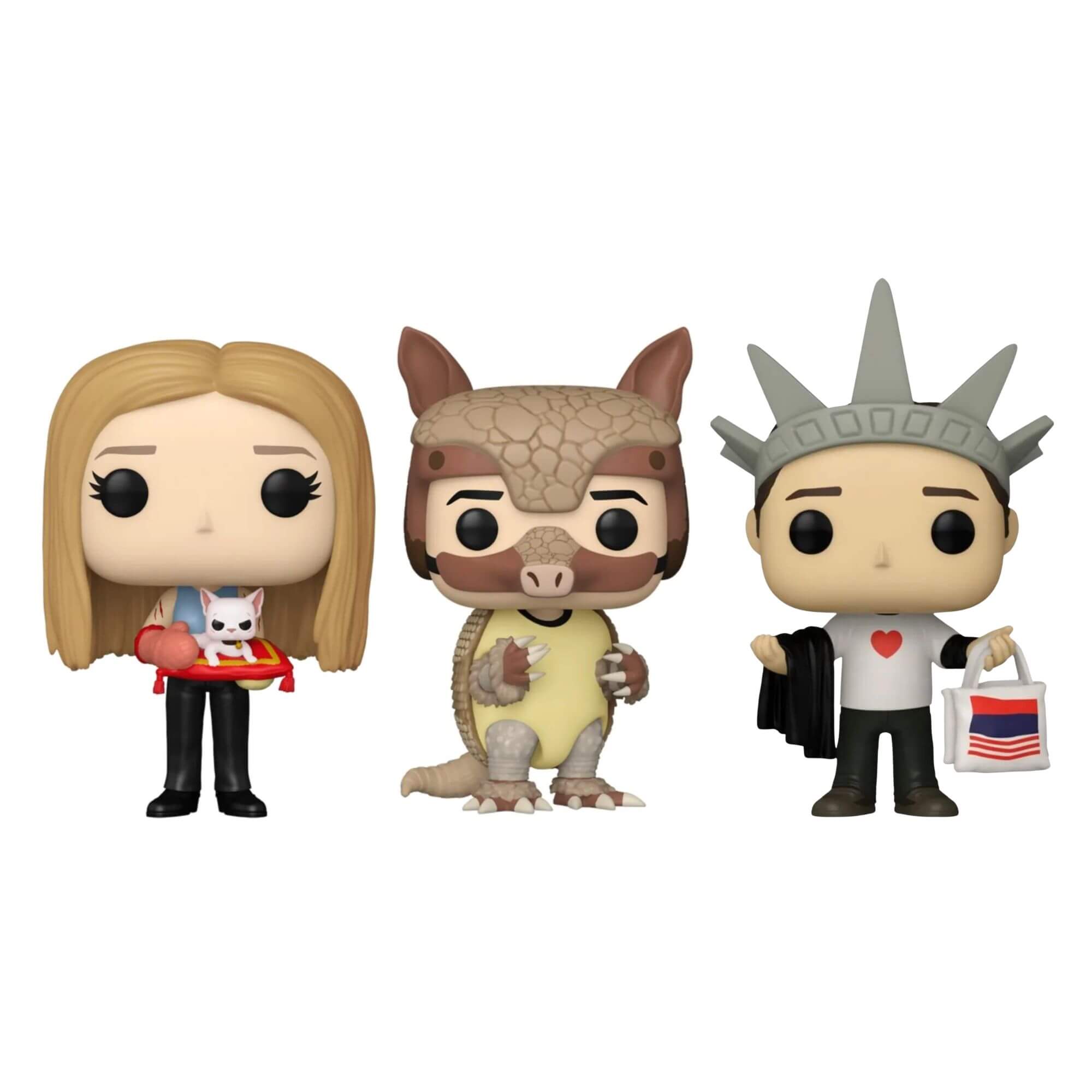 COMP Kit Funko Pop Friends - Rachel Sra. Whiskerson, Ross Tatu e Chandler NY Bonecos Colecionáveis