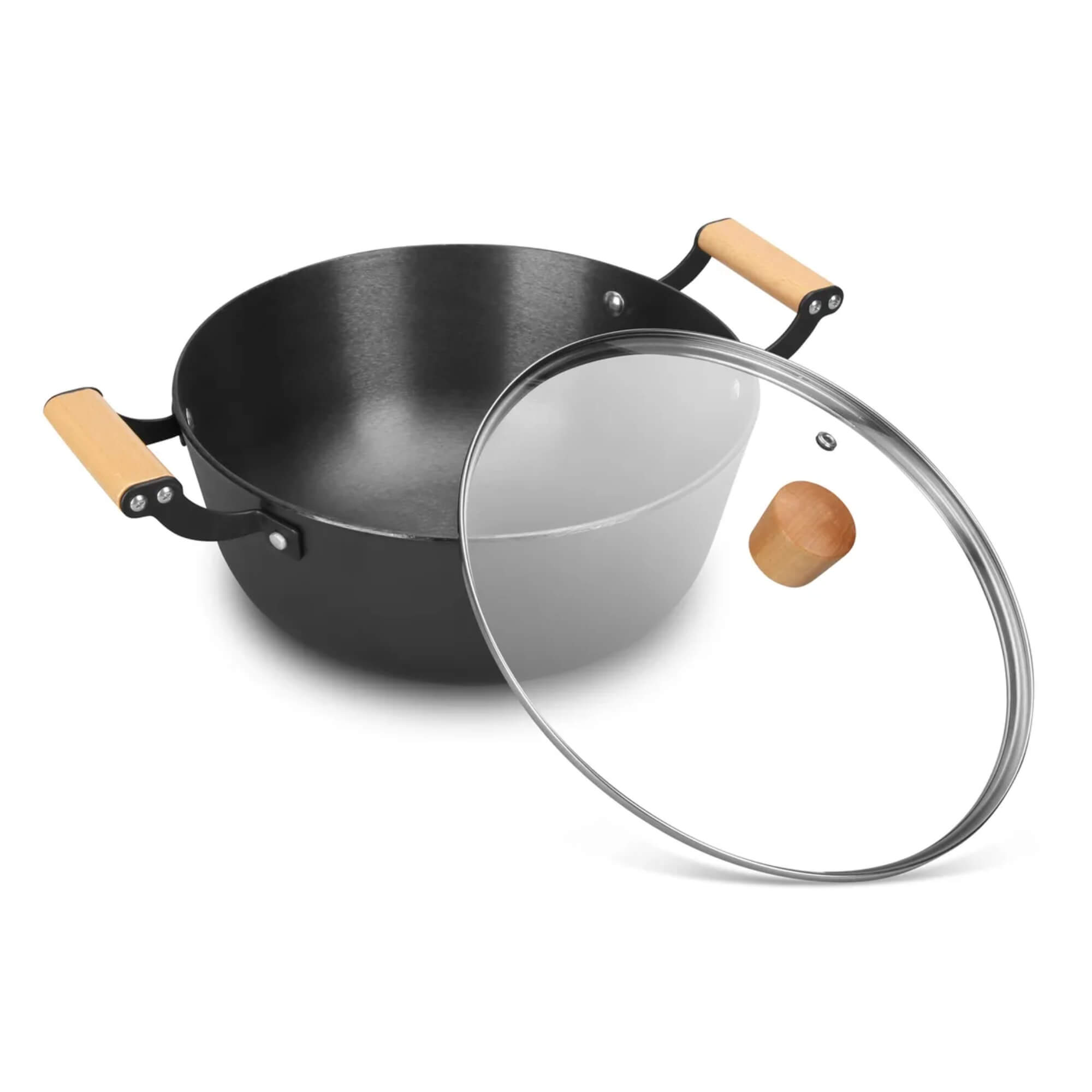 Caçarola 28cm Ferro Fundido Leve com Tampa de Vidro 6,0L MTA - 1205