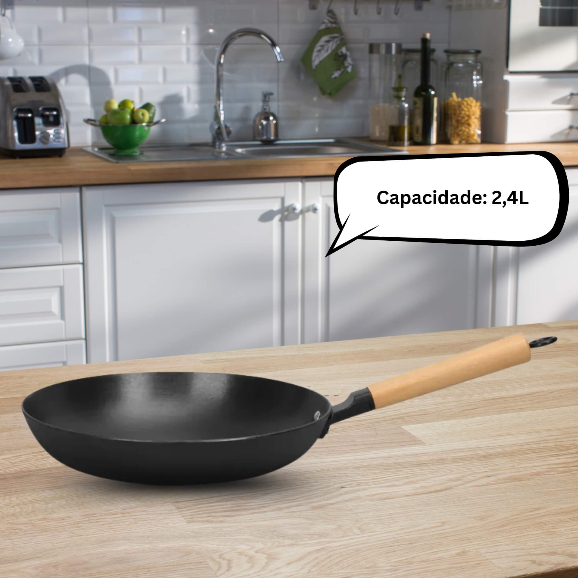 Frigideira Ferro Lightcast 28cm com Cabo de Madeira MTA - 1202