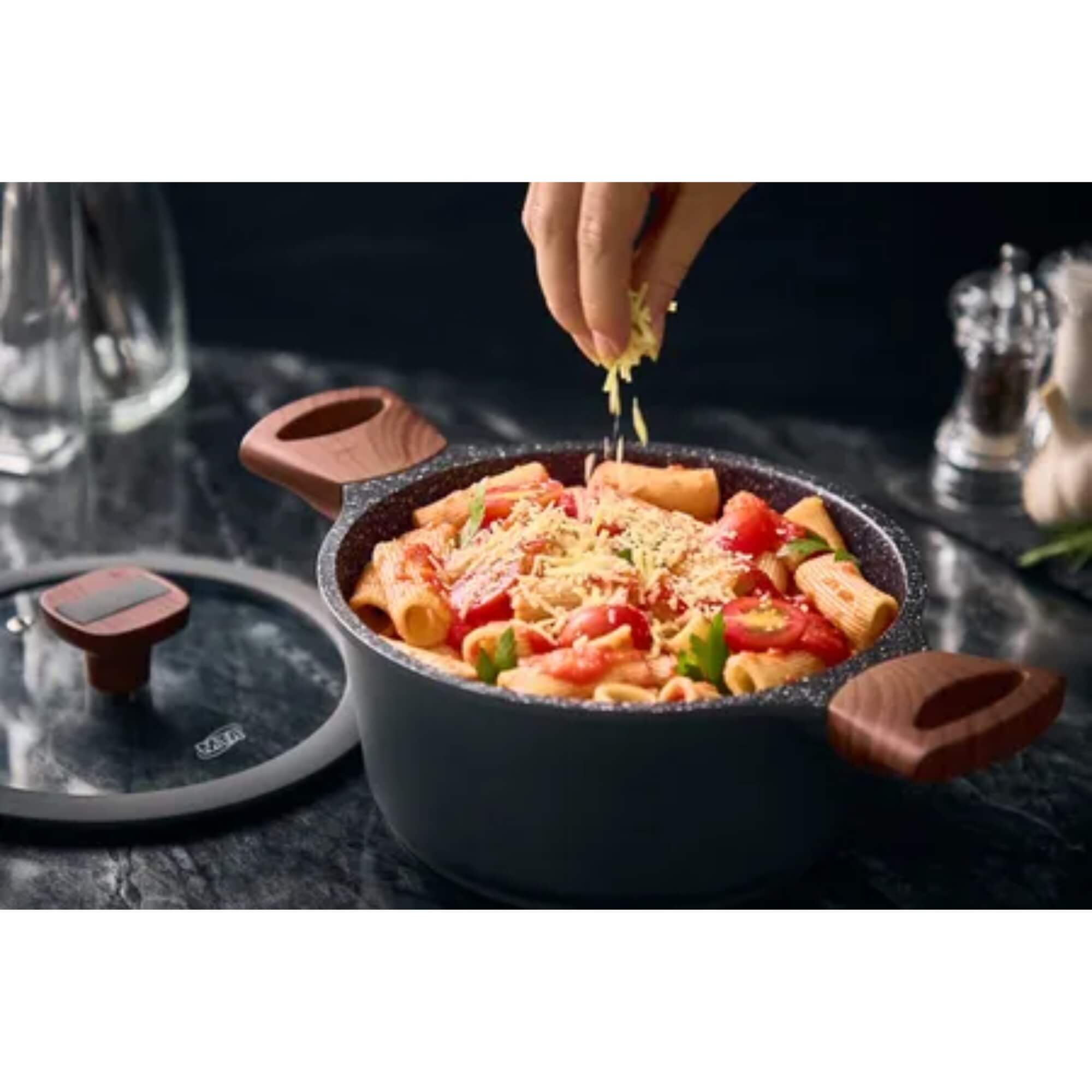 Caçarola 28cm Linha Titanium 6,4L com Tampa de Vidro MTA - 8475