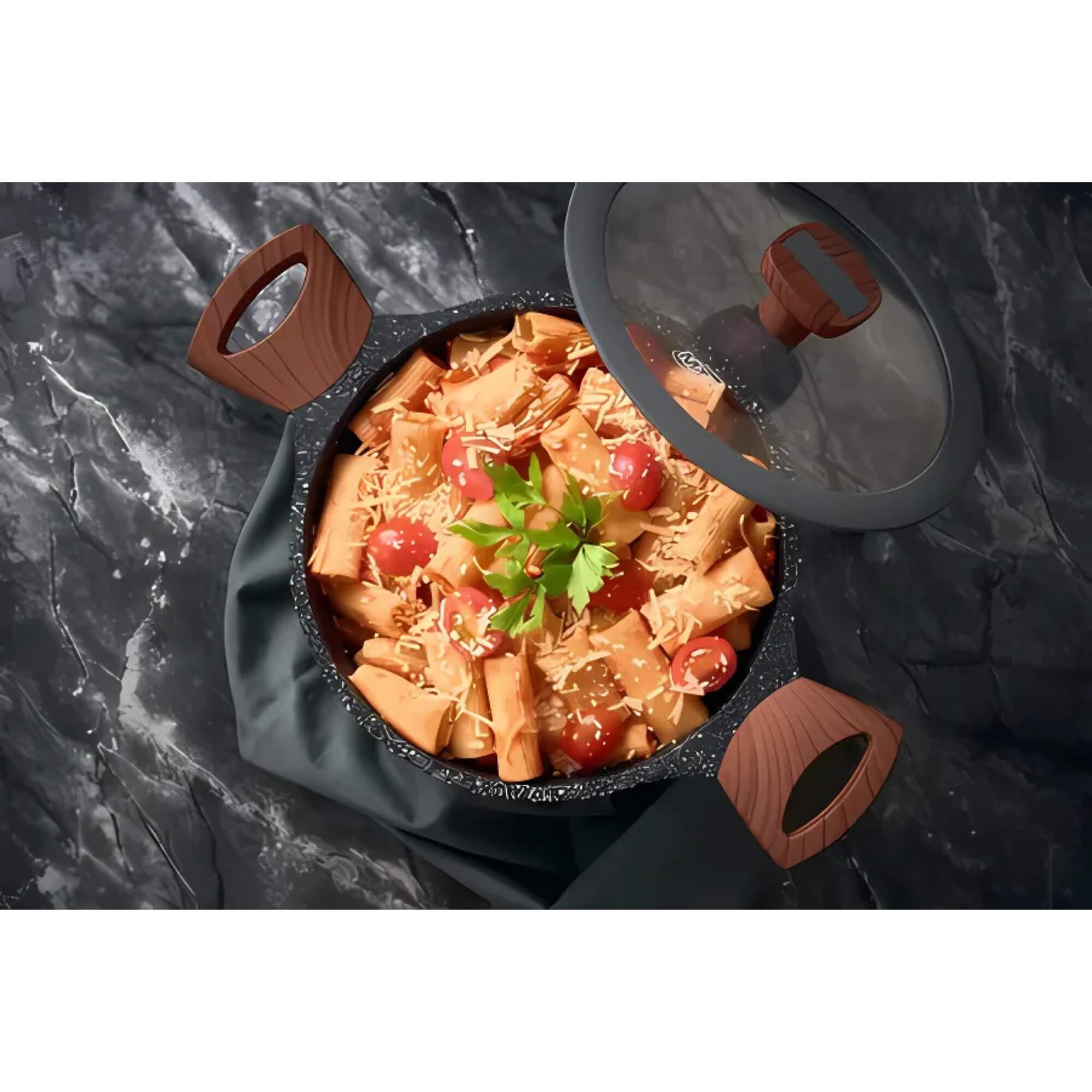 Caçarola 28cm Linha Titanium 6,4L com Tampa de Vidro MTA - 8475