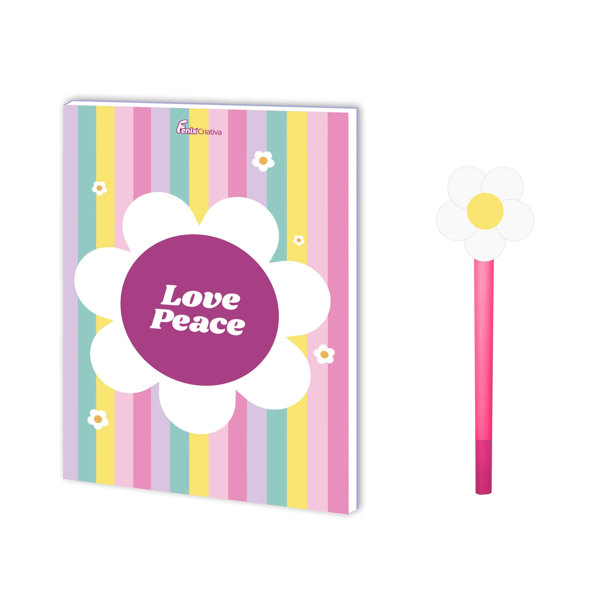 Kit Caderno Love Peace com Caneta Fenix - FPM-563