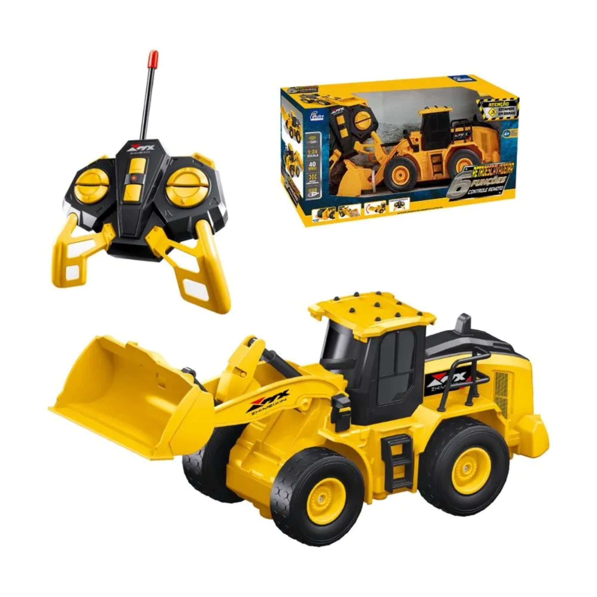 Brinquedo infantil Retroescavadeira com Controle Remoto Fenix Brinquedos - CCT-452