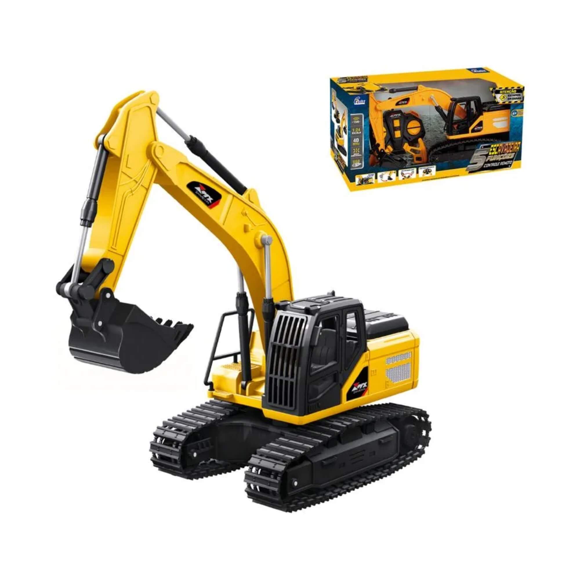Brinquedo Infantil Escavadeira com Controle Remoto Fenix Brinquedos - CCT-450