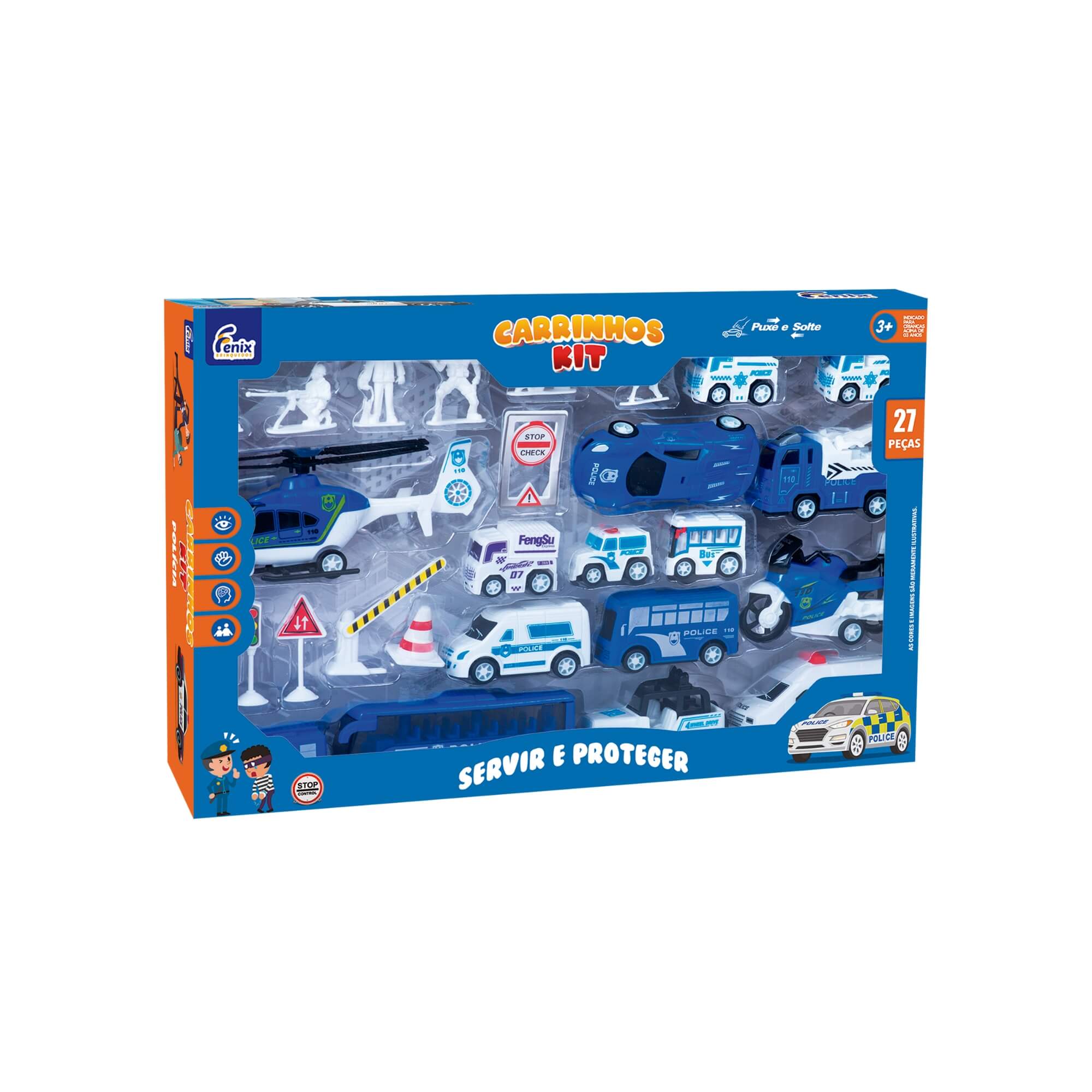 Brinquedo Infantil Kit Carrinhos Polícia G Fenix - CKT-471PL