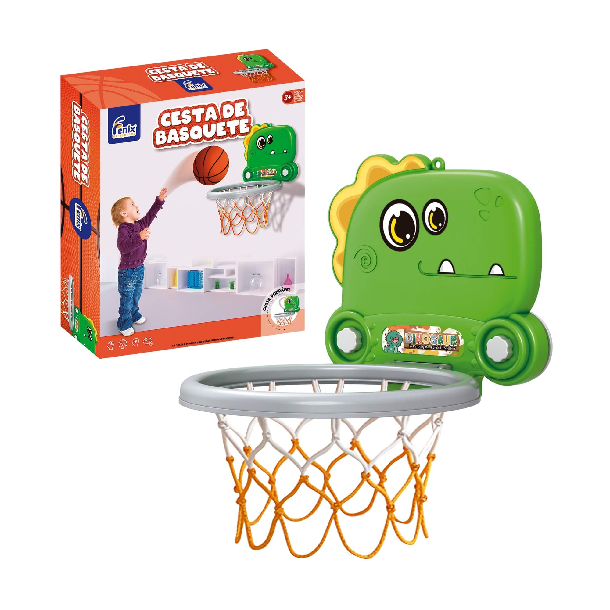 Brinquedo Infantil Cesta de Basquete Dino Fenix - BBA-487D