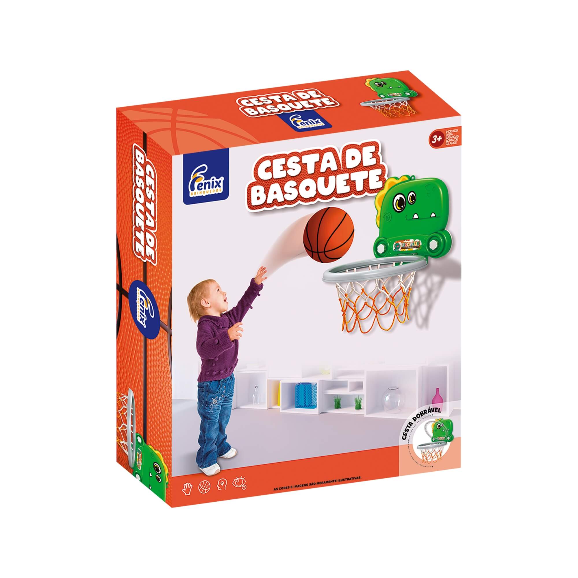 Brinquedo Infantil Cesta de Basquete Dino Fenix - BBA-487D