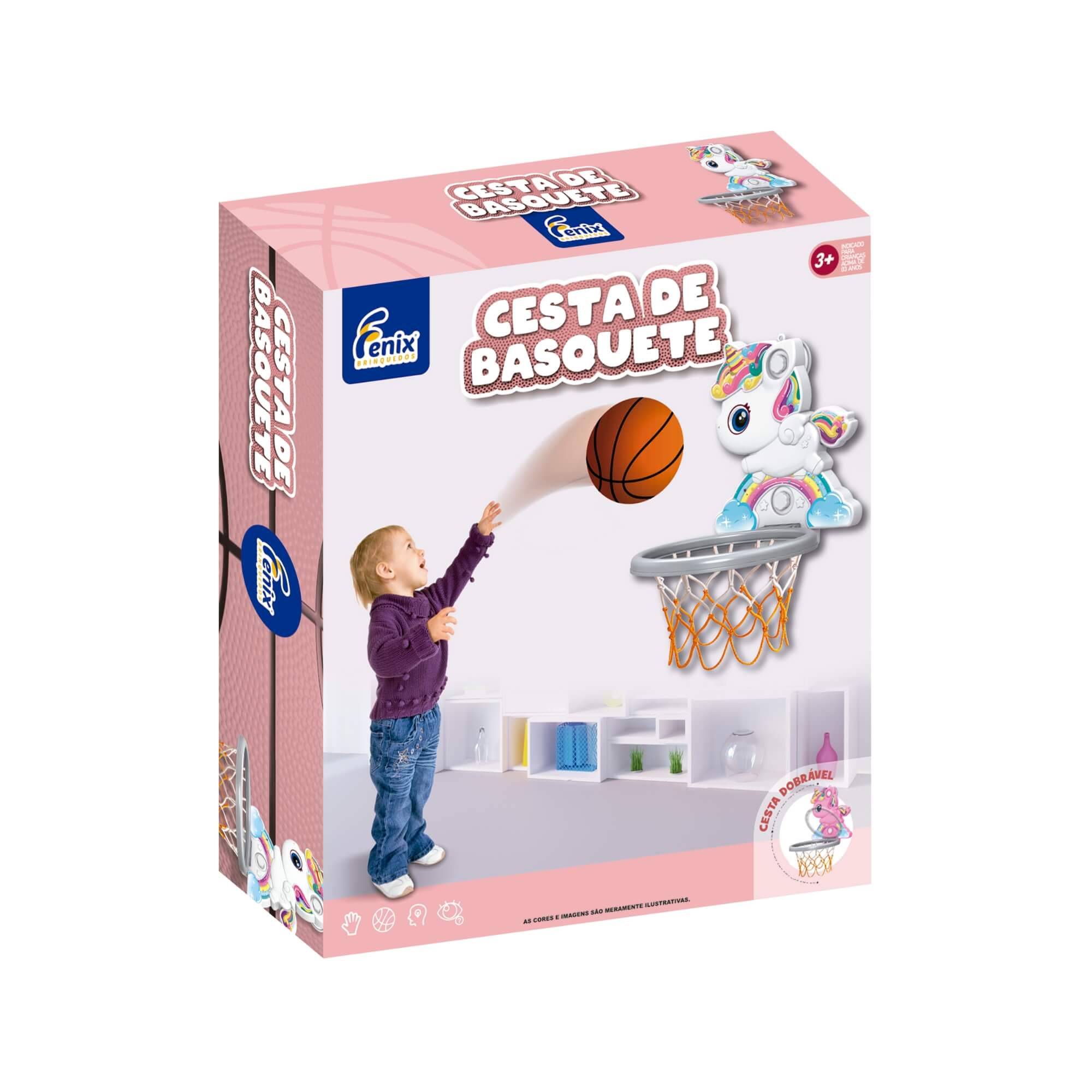 Brinquedo Infantil Cesta de Basquete Unicórnio Fenix - BBA-487U