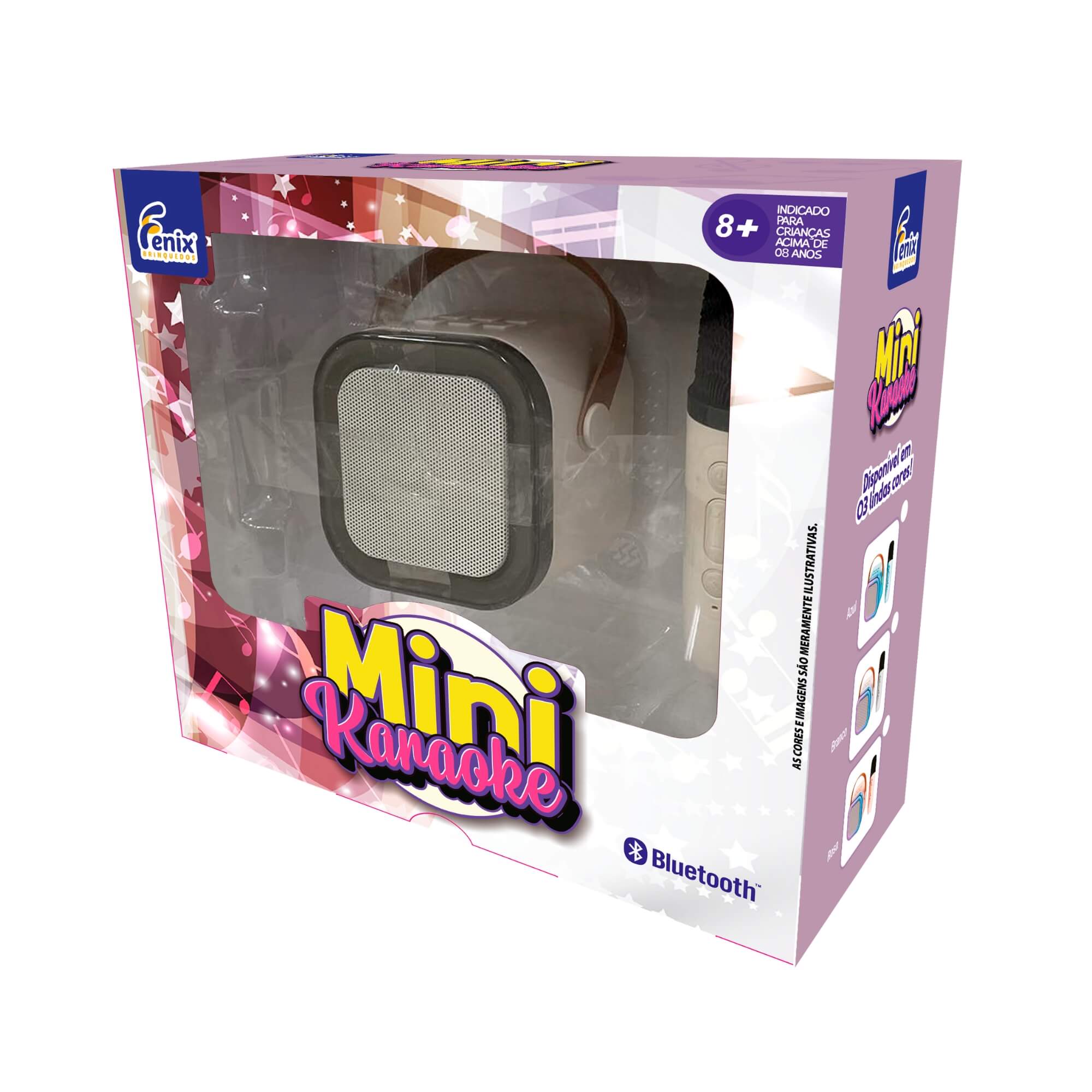 Mini Karaokê Infantil Branco com Microfone Fenix - MMK-468B