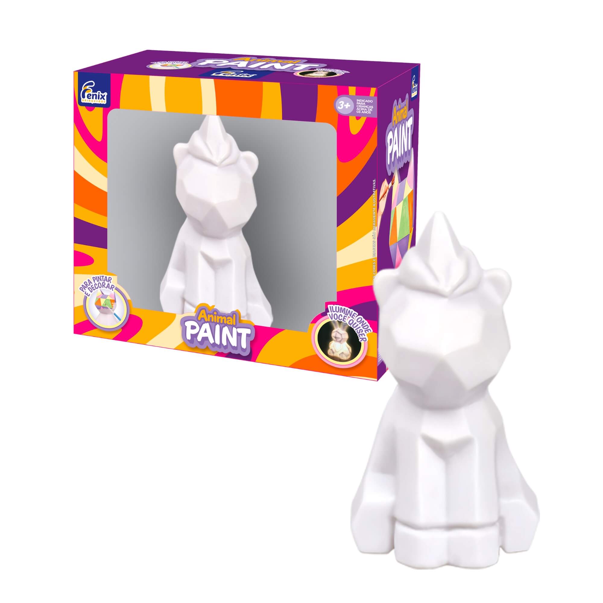 Luminária Animal Paint Unicórnio para Pintar e Decorar Fenix - PDA-453UN