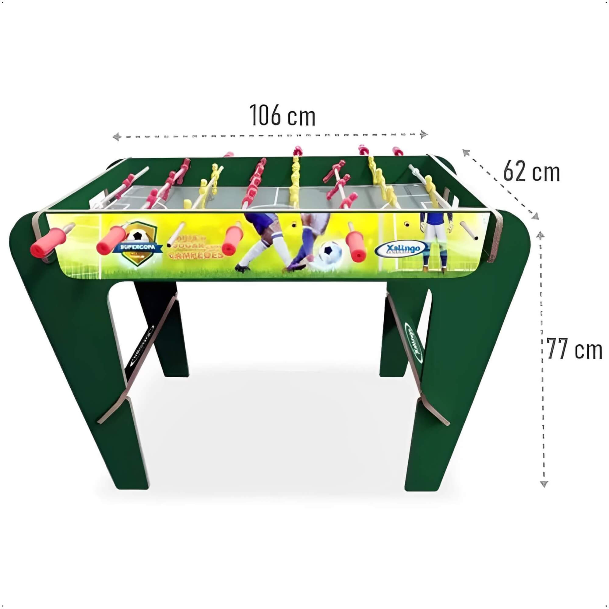 COMP Kit Mini Pebolim Super Copa Xalingo + Jogo de Botão Brasileirão com 4 Times Xalingo