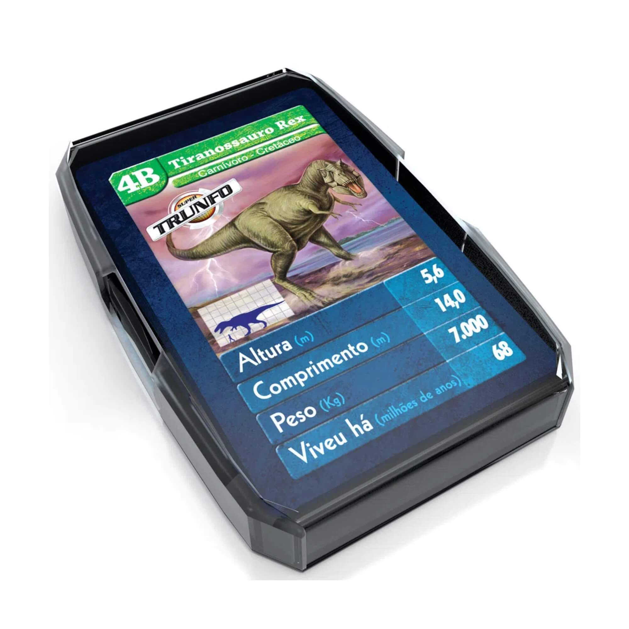 COMP Kit 2 Jogos Super Trunfo Dinossauros Grow com 32 Cartas Cada + Caixa Plástica