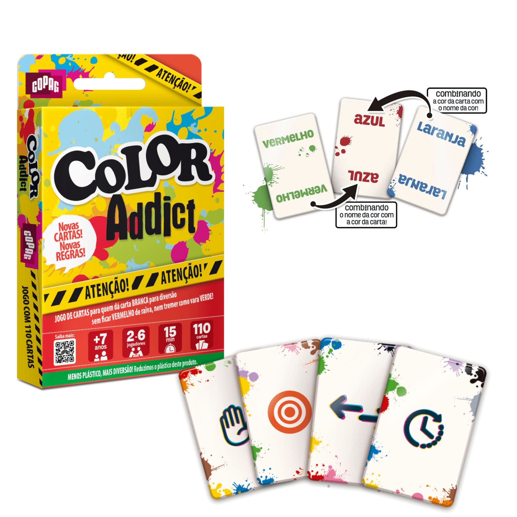 COMP Kit Boneco Chase 40cm Patrulha Canina Mimo + Jogo de Cartas Color Addict 110 Cartas Copag