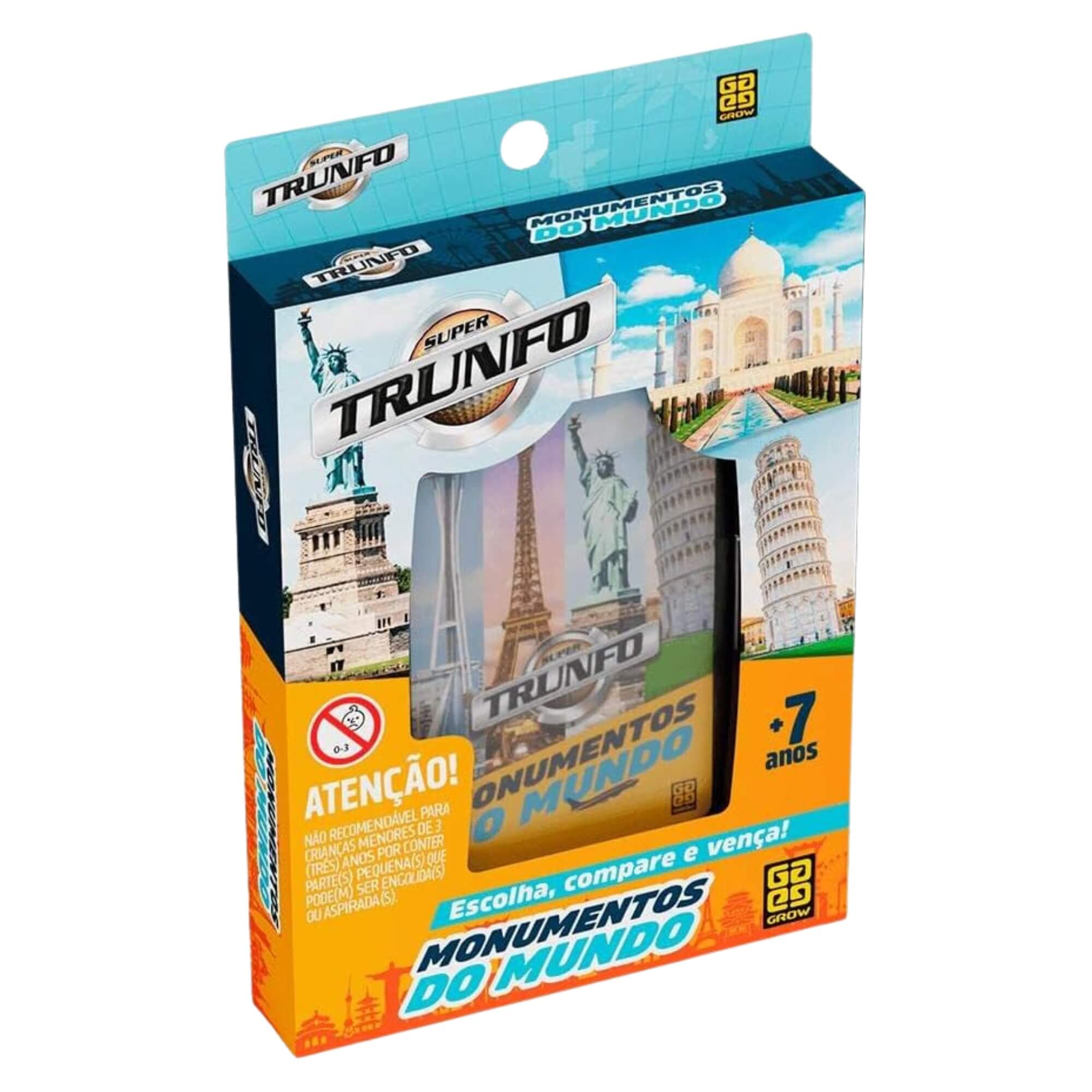 COMP Kit 3 Jogos Super Trunfo Grow Países + Cidades do Mundo + Monumentos do Mundo