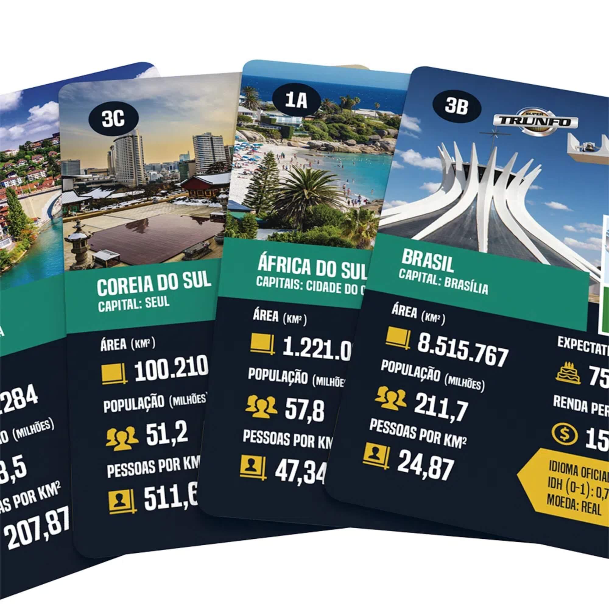 COMP Kit 3 Jogos Super Trunfo Grow Países + Cidades do Mundo + Monumentos do Mundo