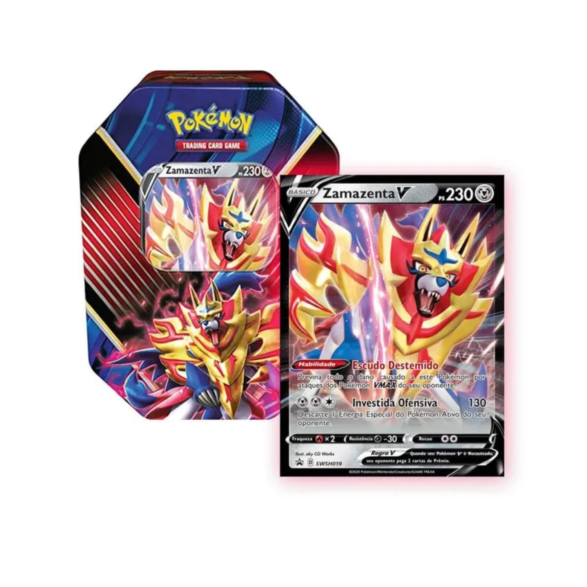 Pokemon Latas Lendas de Galar Zacian-V e Zamazenta V Copag - 90924