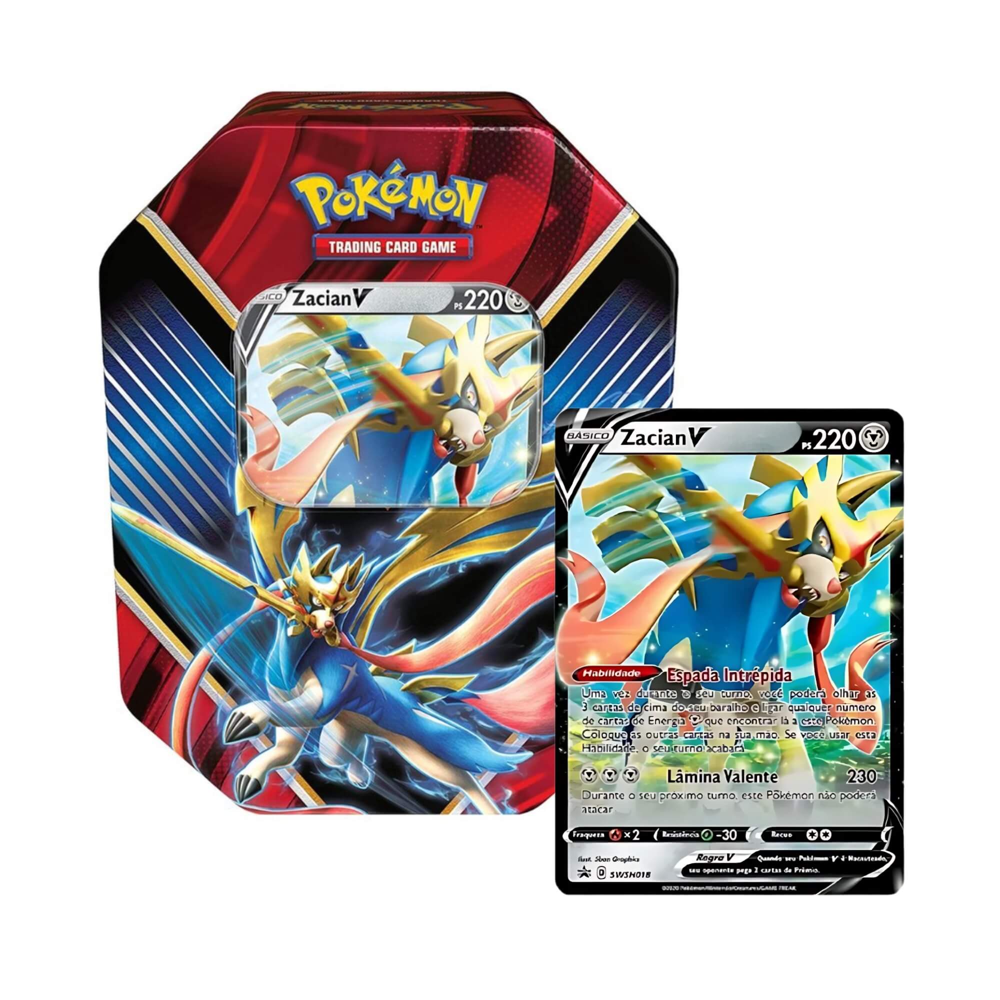 Pokemon Latas Lendas de Galar Zacian-V e Zamazenta V Copag - 90924
