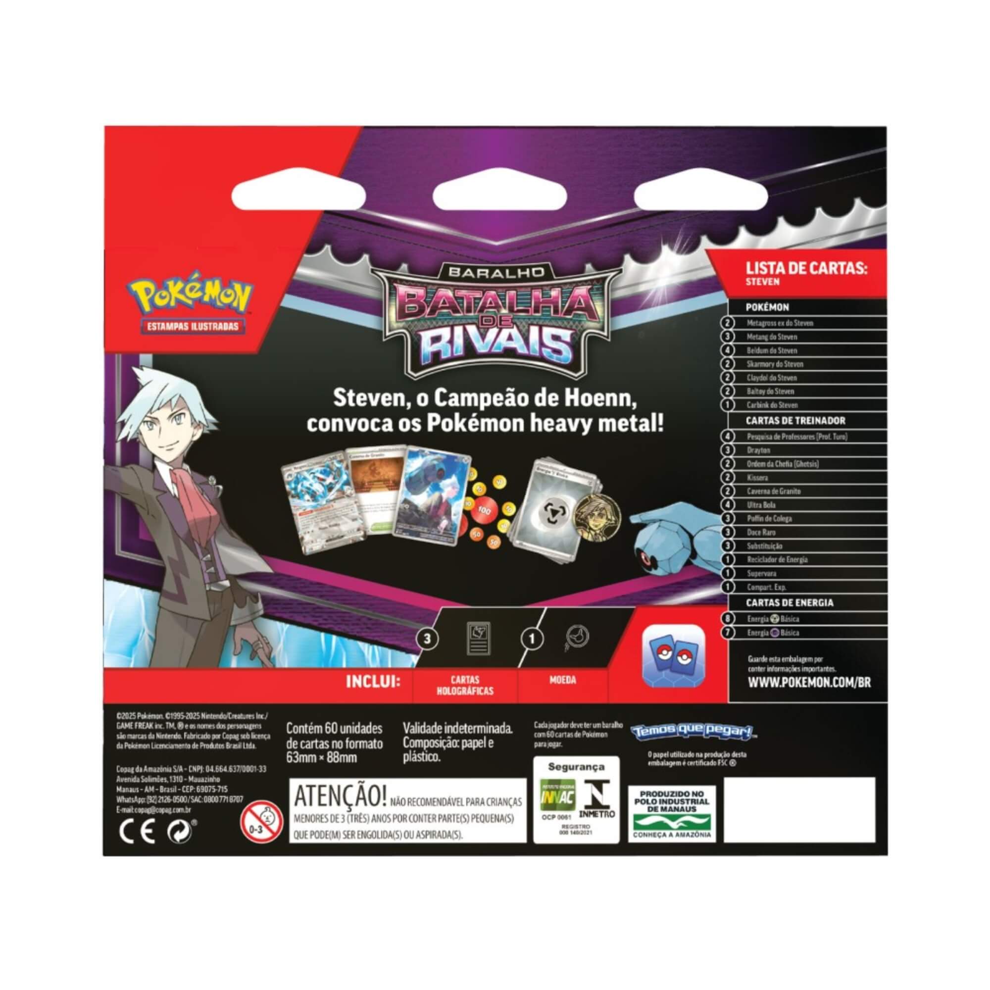 Pokemon 2x Decks Batalha de Rivais - Marine e Steven Copag - 35251