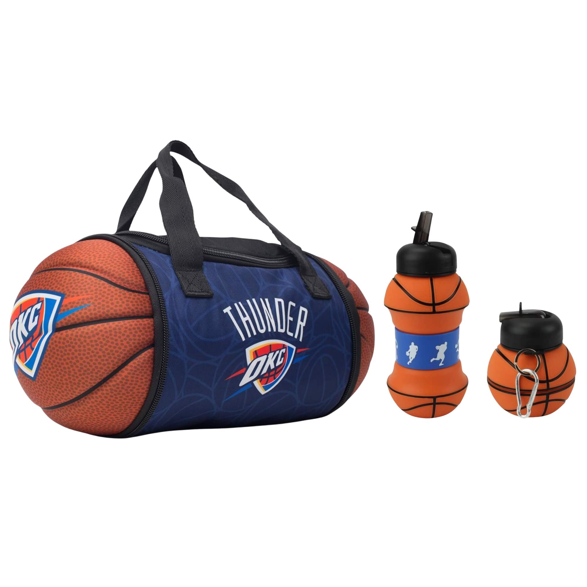 COMP Kit Bolsa Térmica NBA Oklahoma City Thunder 4,7L + Garrafa Dobrável 550ml Futebol e Magia