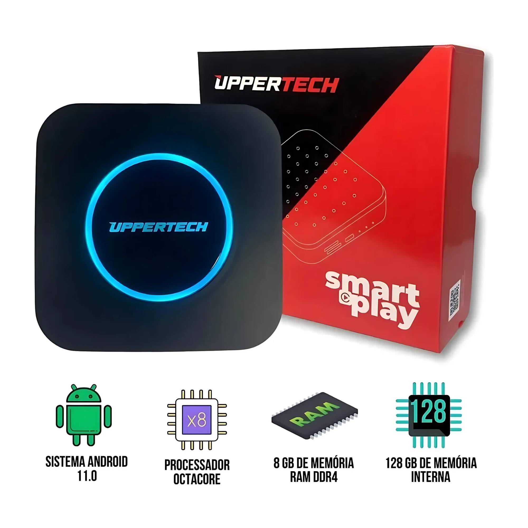 Streaming Box Privilege G2 Octacore 8GB RAM 128GB com Comando de Voz Uppertech - 5533