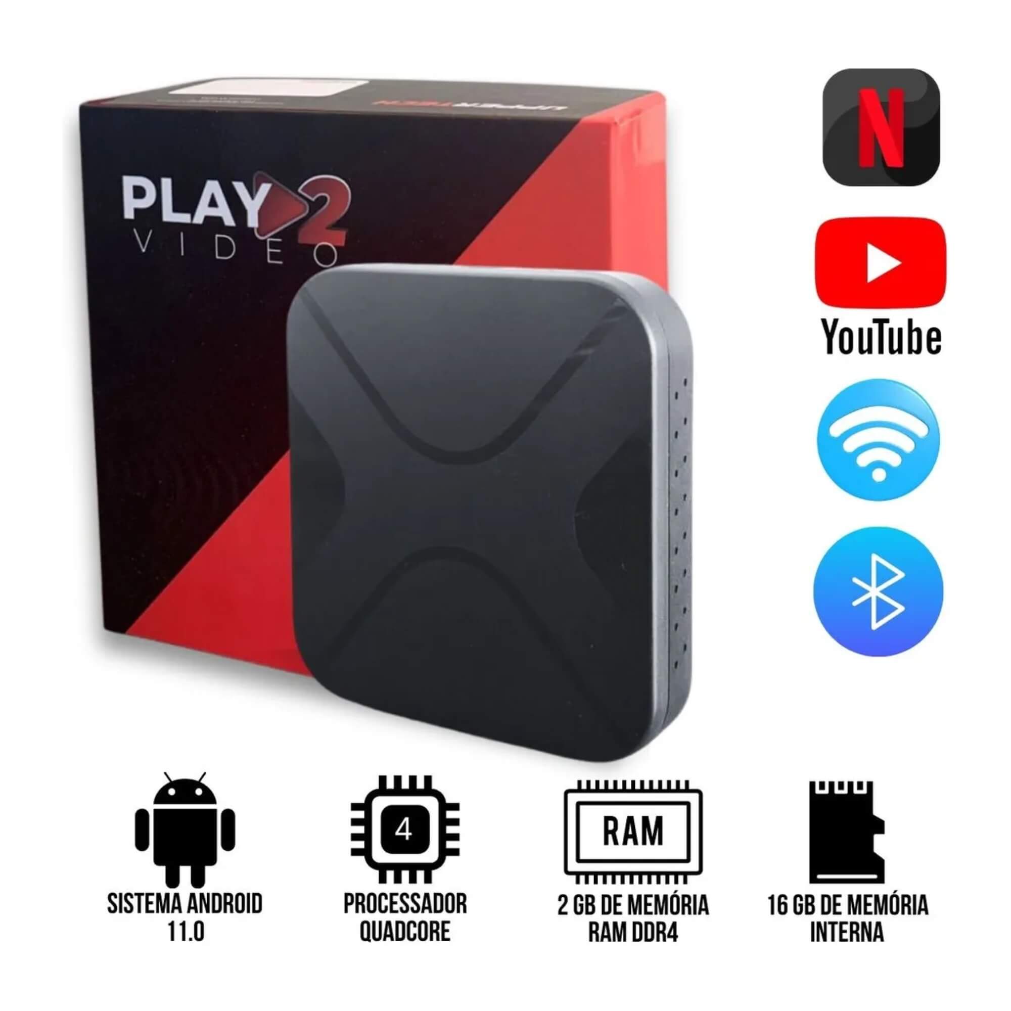 Streaming Box Uppertech Quadcore 2GB RAM 16GB com Comando de Voz  Uppertech - 4958