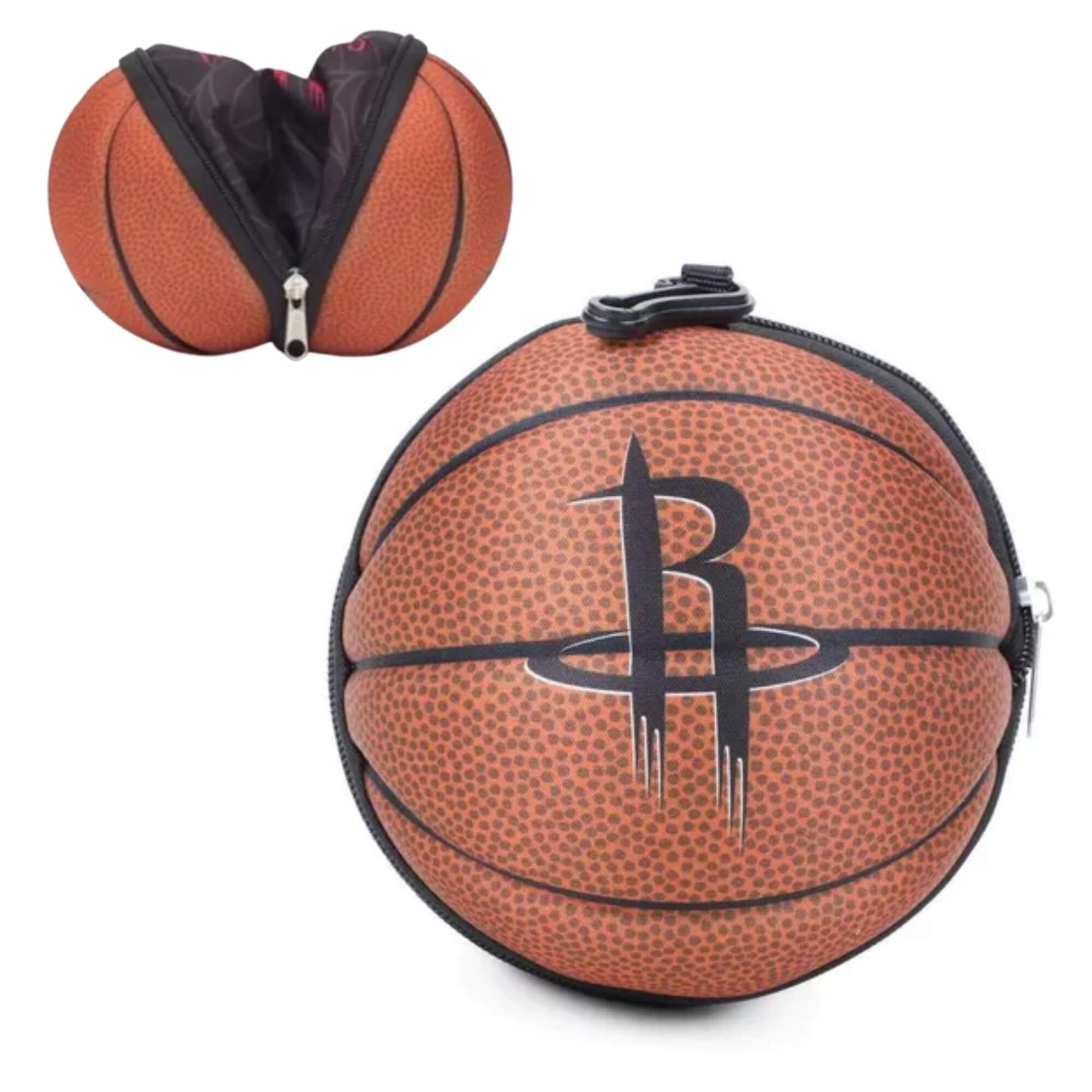 COMP Kit Bolsa Térmica NBA Houston Rockets 4,7L + Garrafa Dobrável 550ml Futebol e Magia