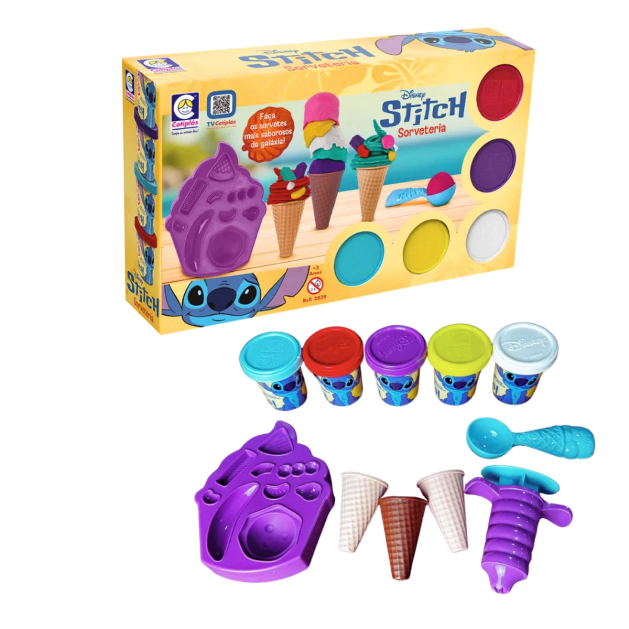 COMP Kit Massinha Stitch Disney: Sorveteria e Confeitaria com Acessórios – Cotiplás