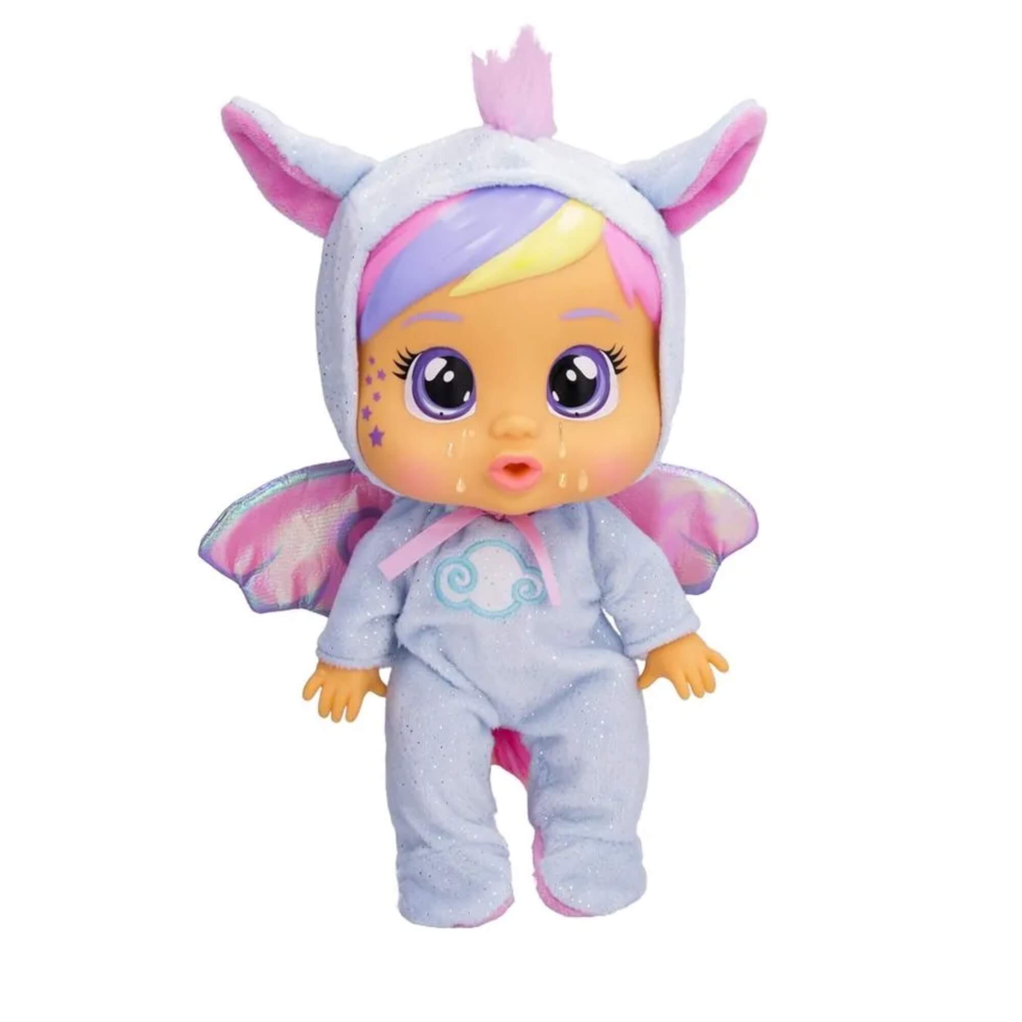 COMP Kit Boneca Cry Babies Loving Care Jenna 26cm + Carrinho de Passeio Cry Babies 64cm
