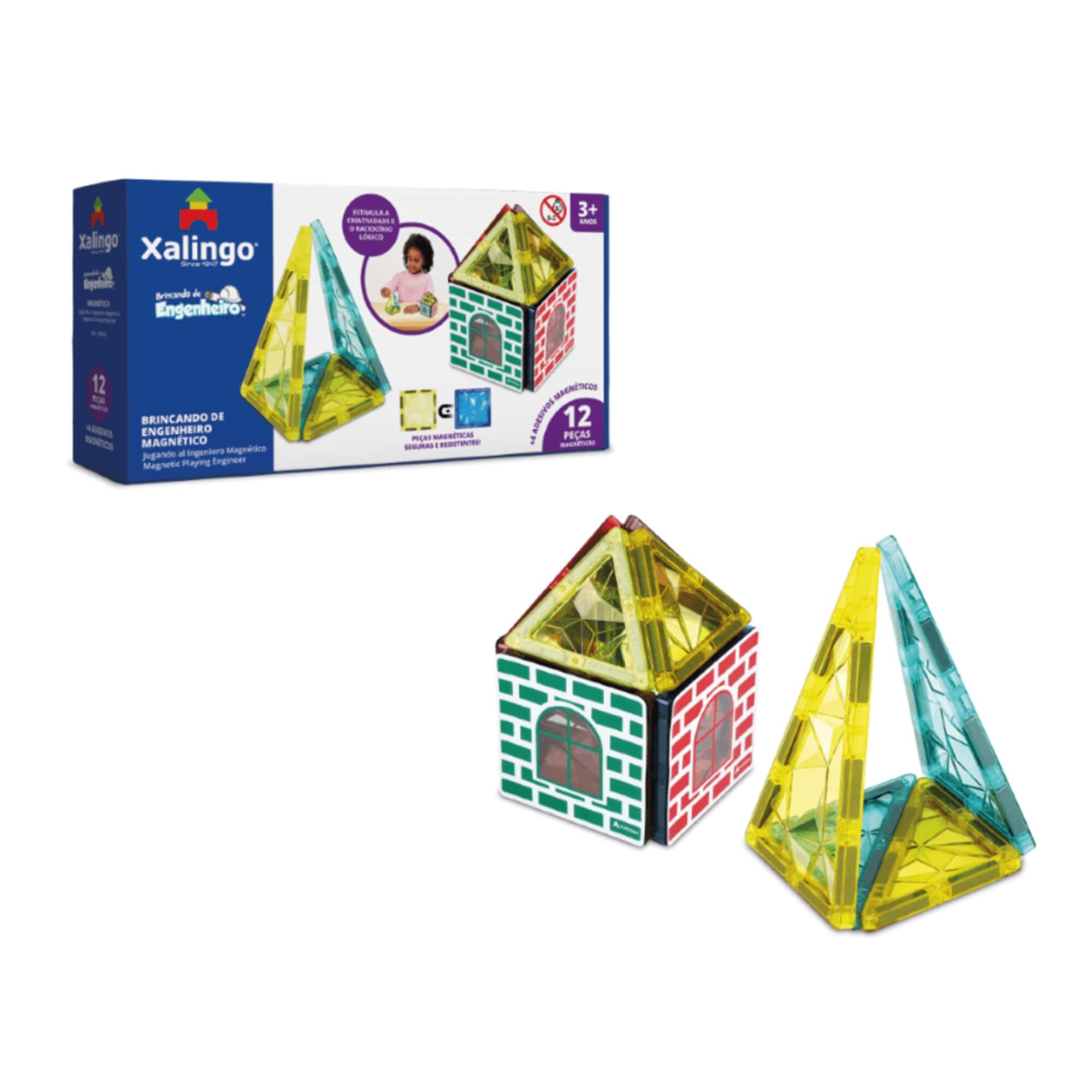 VAR Brinquedo Infantil Brincando de Engenheiro Magnético Xalingo (Escolha o modelo)