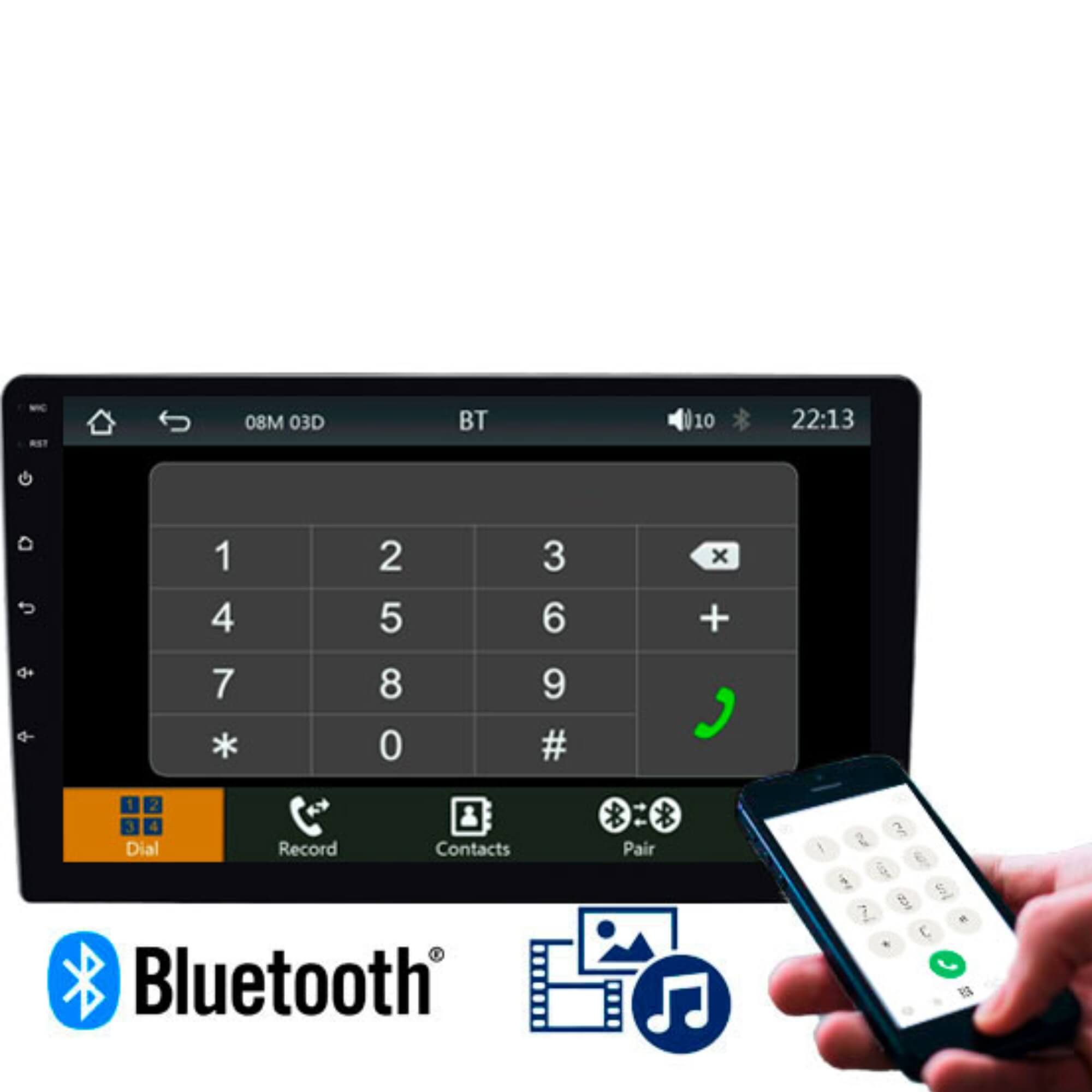Multimídia Full Touch 10" IPS Capacitiva Pro Line CarPlay Sem Fio Roadstar - RS10200BR MI
