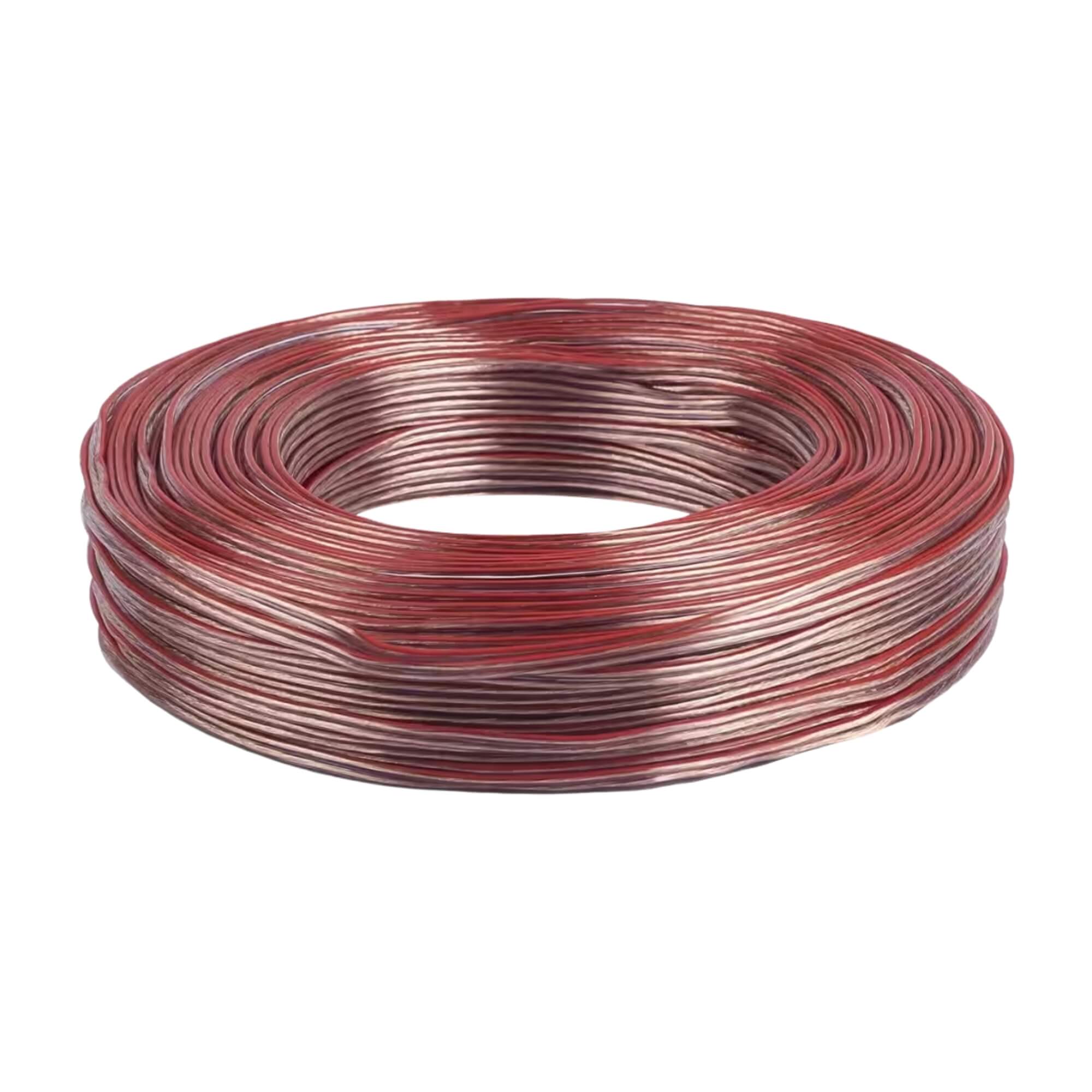 Cabo Paralelo 2 x1,50mm² (Bitola 2x14) cor Vermelho Cristal Rolo com 50 Metros Permak - 79/D1