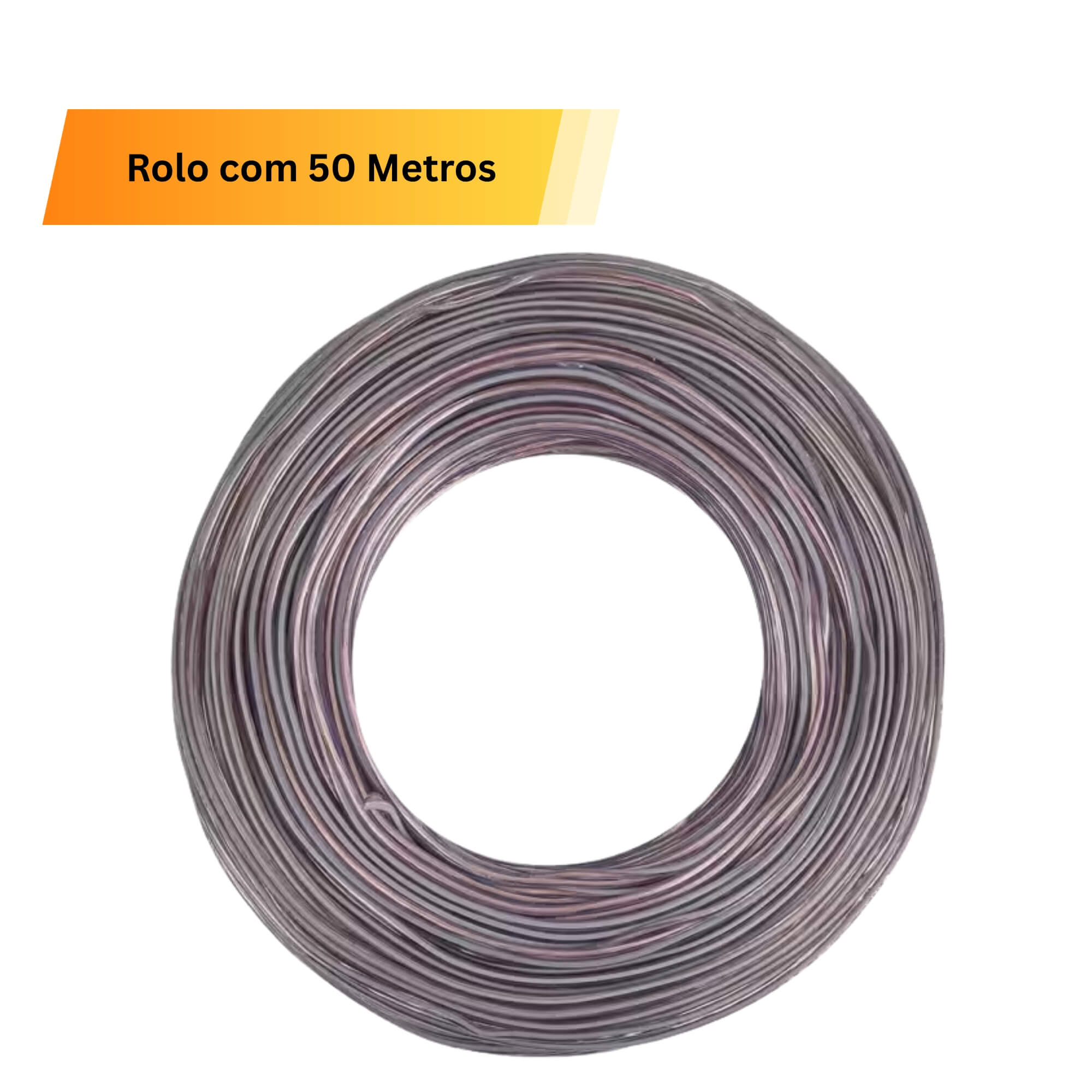 Cabo Paralelo 2×2,50mm² (Bitola 2x12) cor Cinza Cristal Rolo com 50 Metros Permak - 79/E1