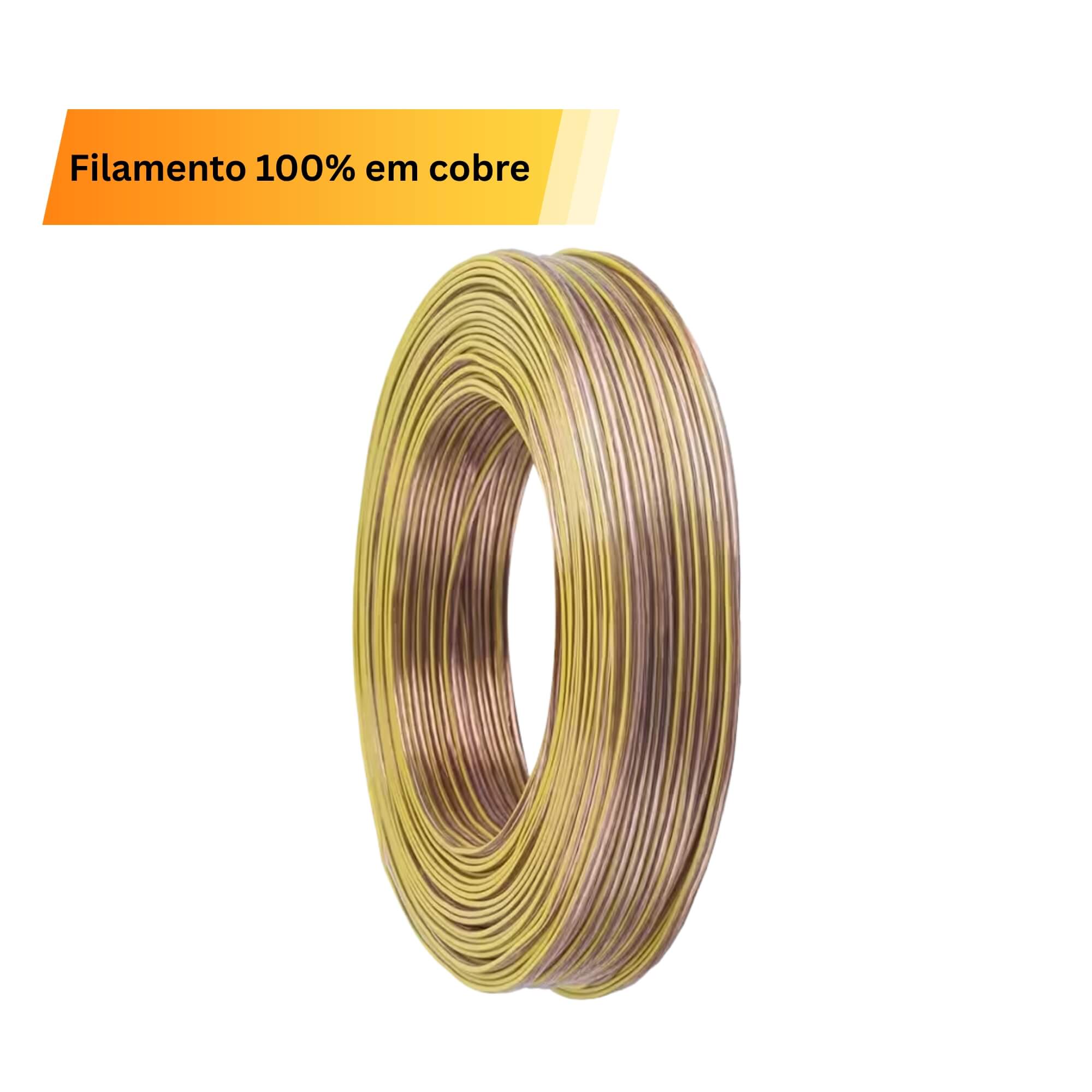Cabo Paralelo 2×1,00mm² (Bitola 2x16) cor Amarelo Marfim Rolo c/ 50 Metros Permak - 79/C1