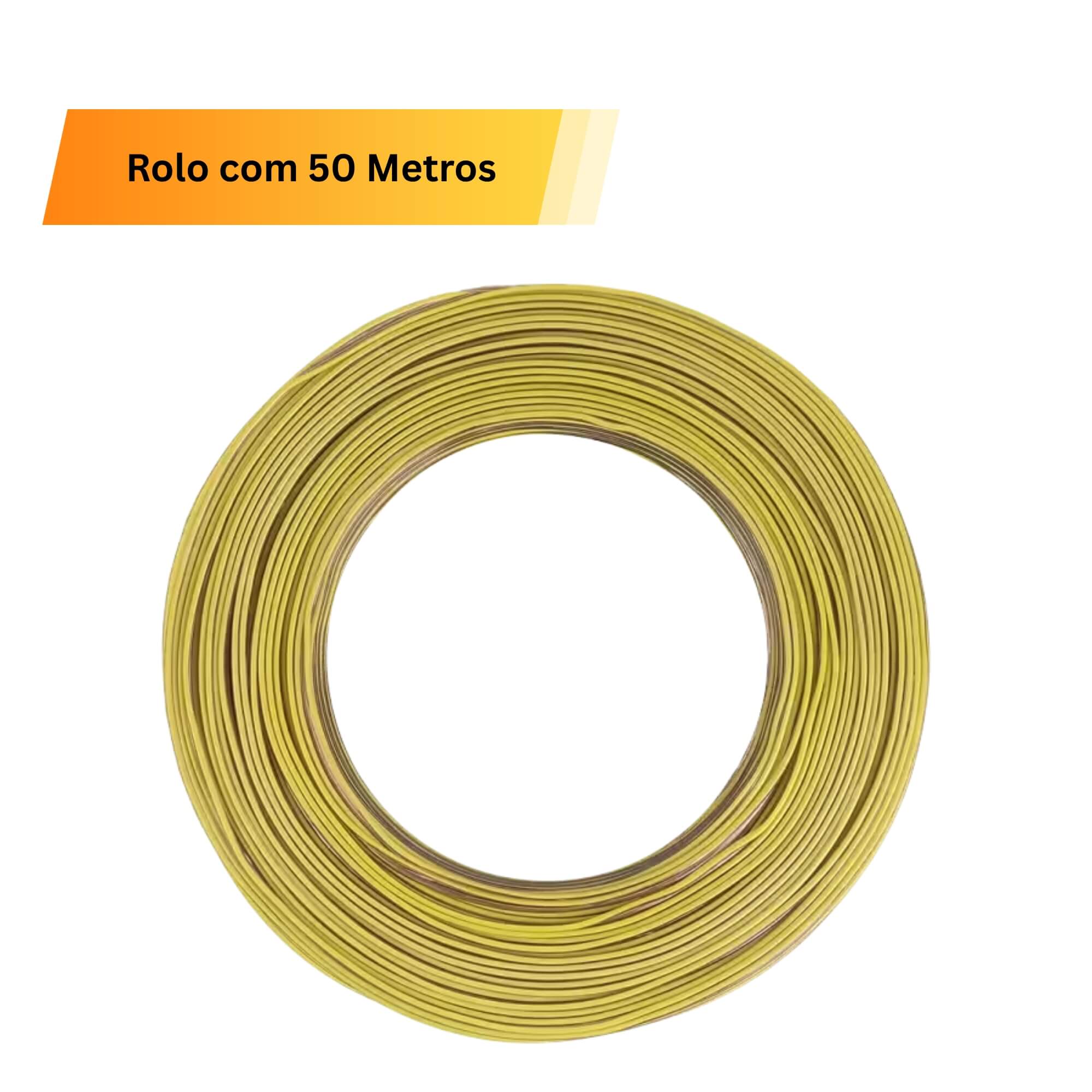 Cabo Paralelo 2×1,00mm² (Bitola 2x16) cor Amarelo Marfim Rolo c/ 50 Metros Permak - 79/C1