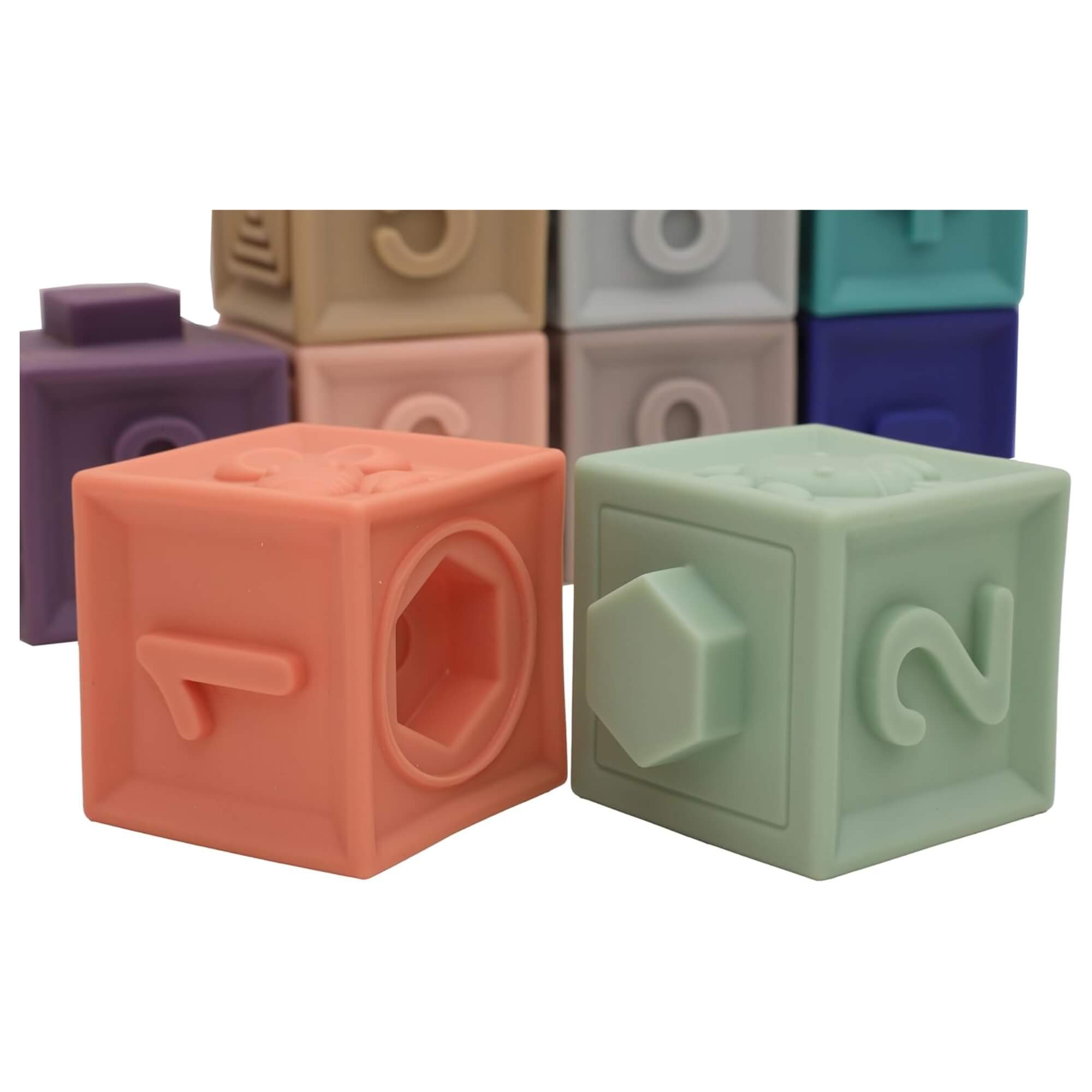 Kit com 12 Blocos Divertidos Sensoriais Zippy Toys - 10371