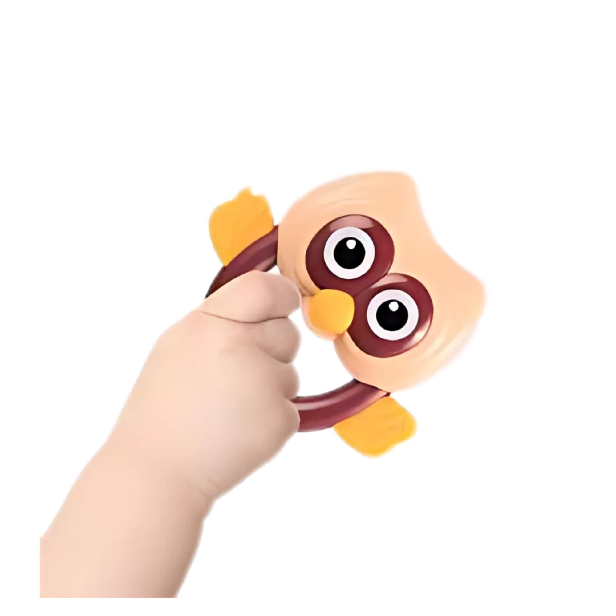 Chocalho Mordedor Infantil Macio com Textura Suave Coruja Zippy Toys - 10383