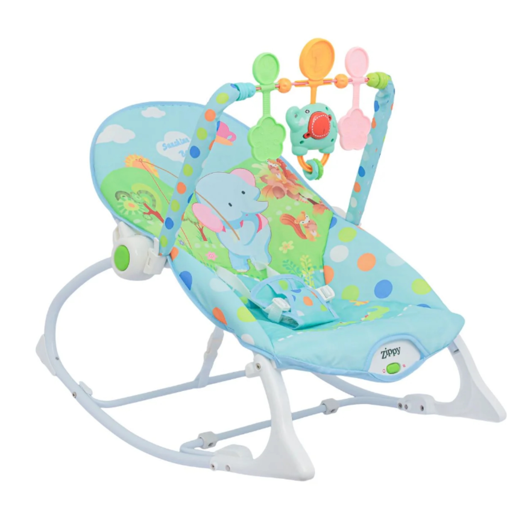 Cadeira Balanço Descanso Azul C/ Música Vibração Zippy Toys - 10400