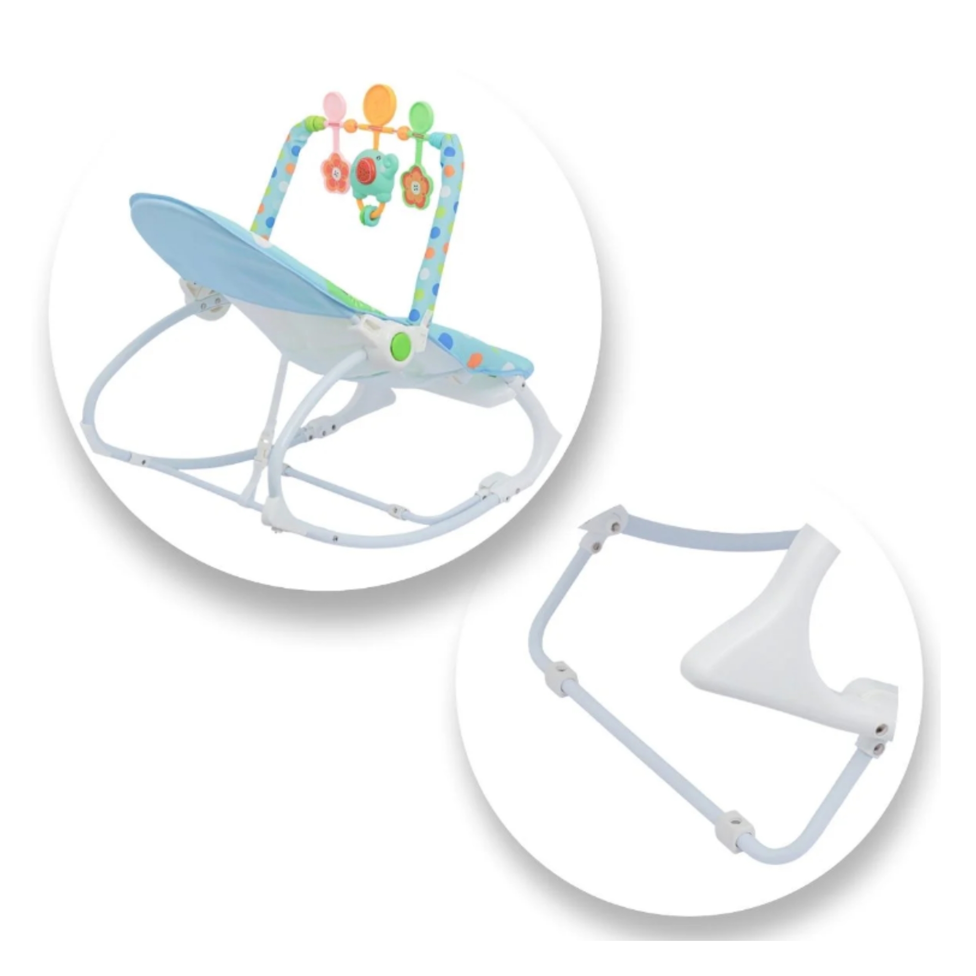 Cadeira Balanço Descanso Azul C/ Música Vibração Zippy Toys - 10400