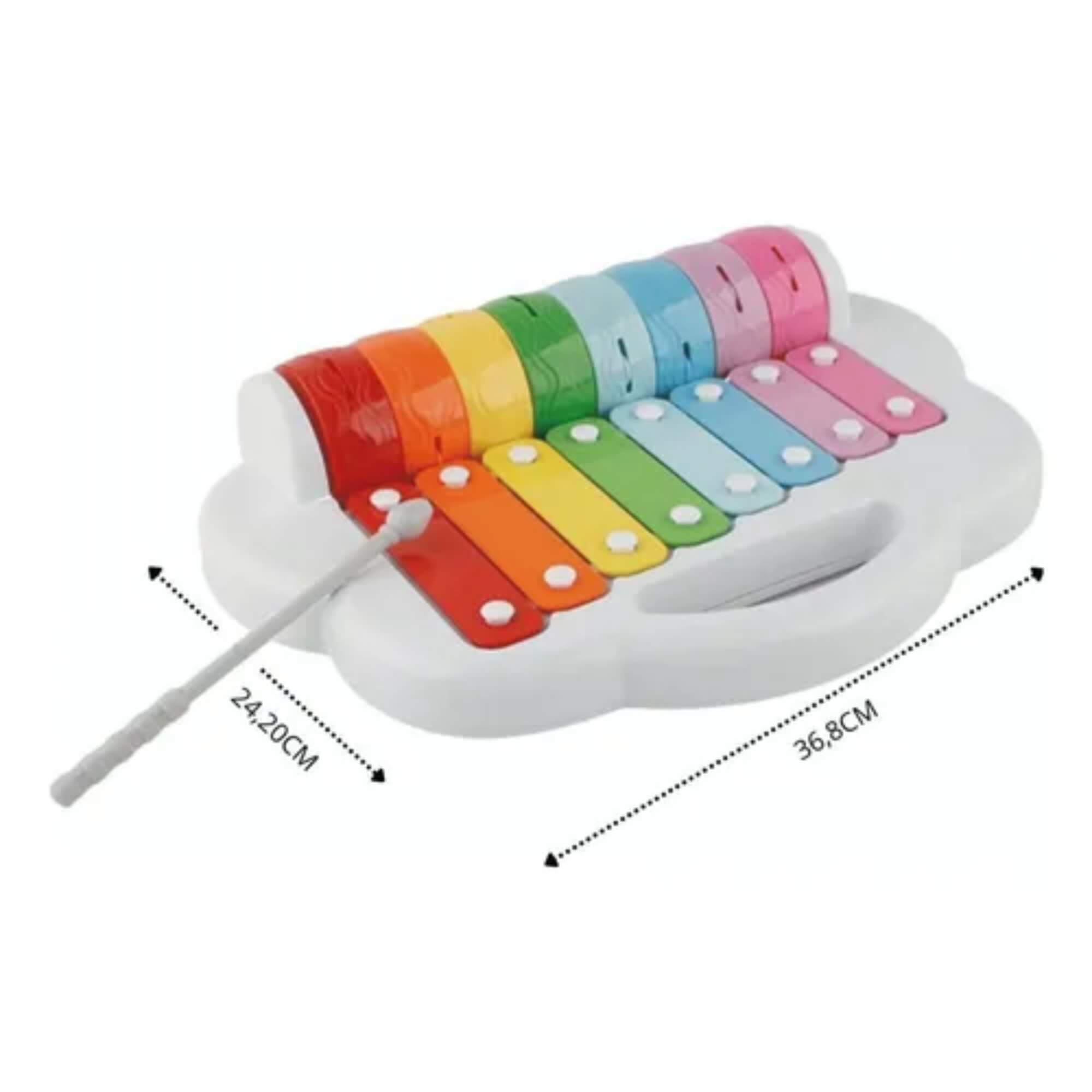 Piano Xilofone Infantil 2 em 1 Arco-Íris Zippy Toys - 10433