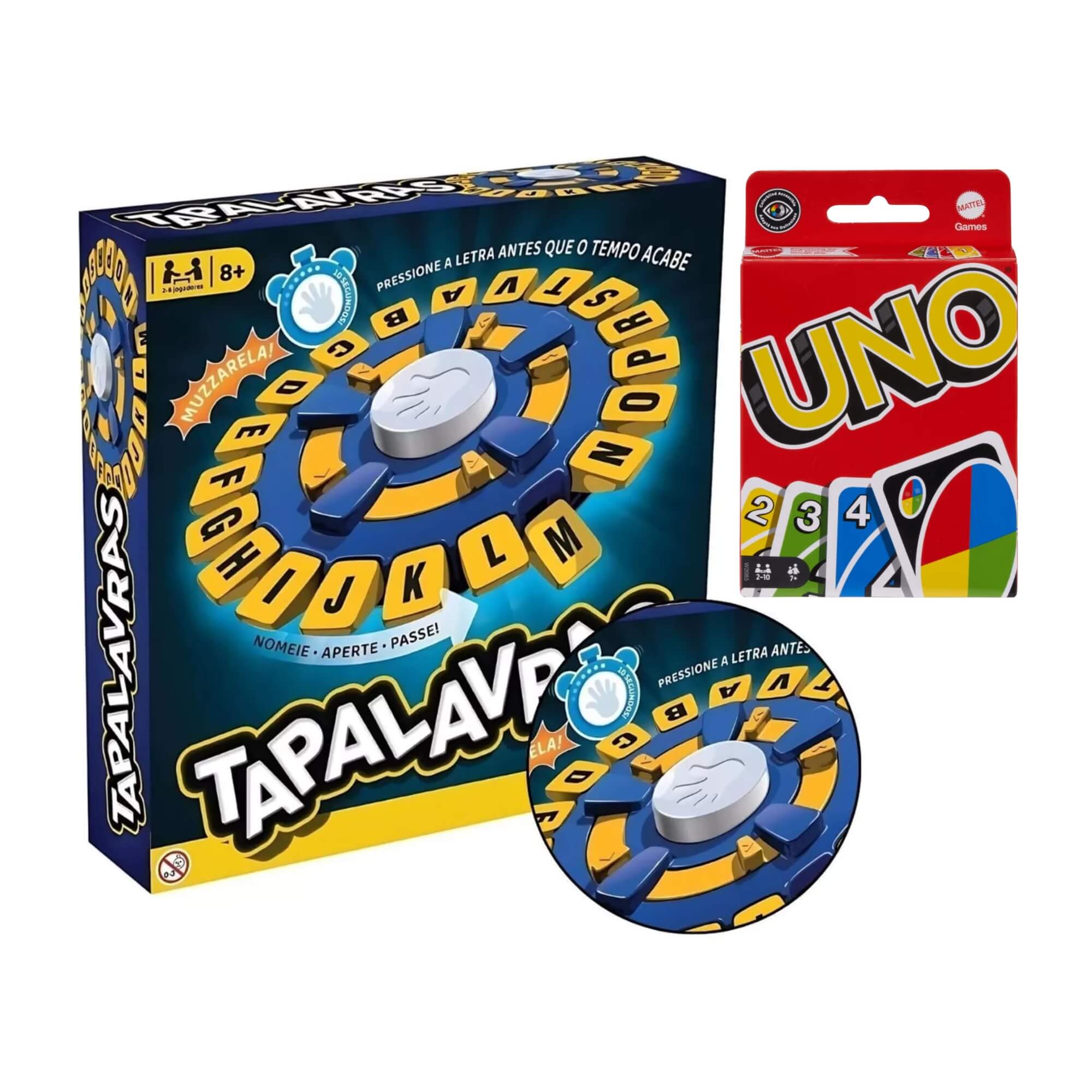 COMP Kit Jogo Tapalavras Multikids + Baralho UNO Mattel Clássico