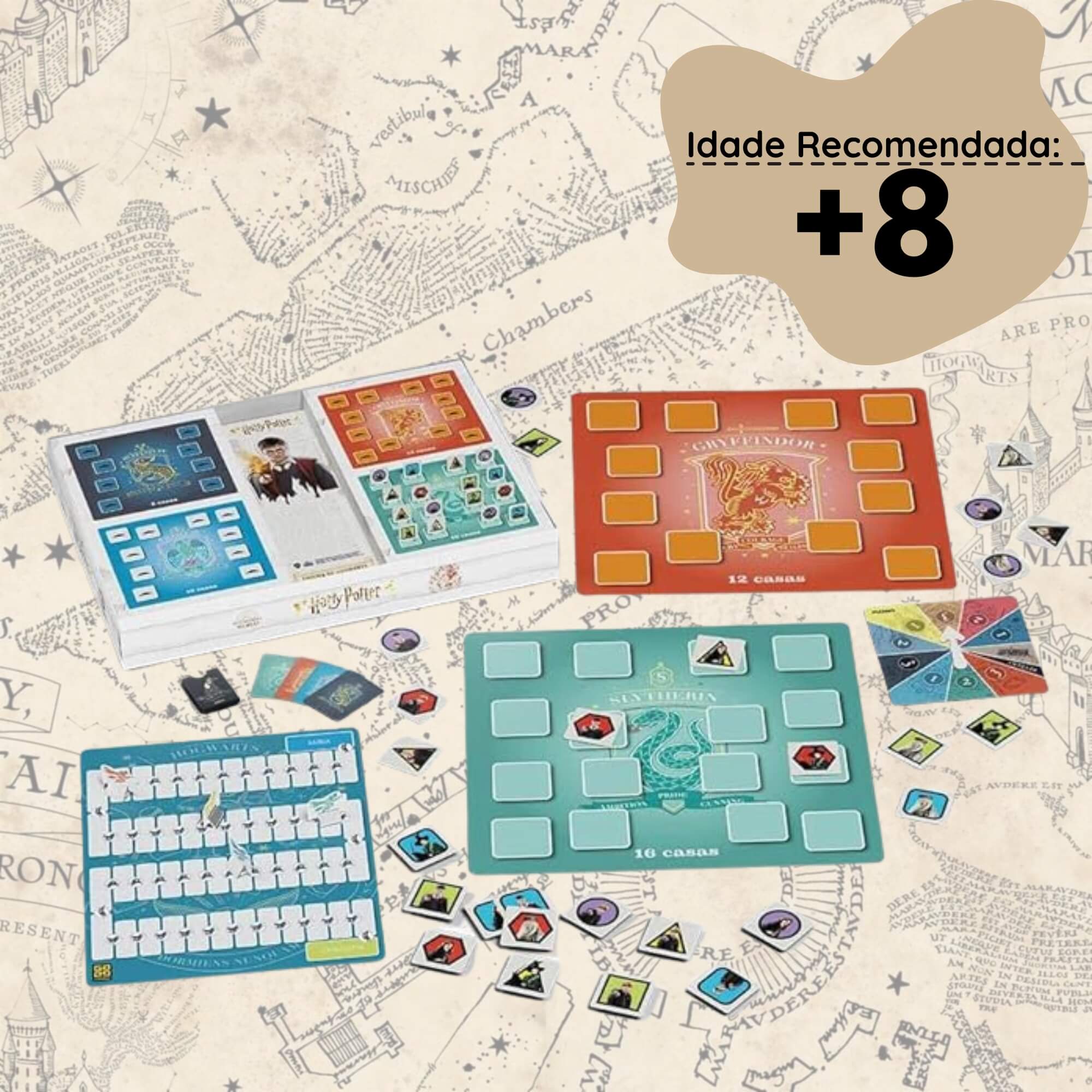 COMP Kit 3 Jogos Harry Potter: Enigma de Hogwarts + Perfil Express + Quebra-Cabeça 200 Peças