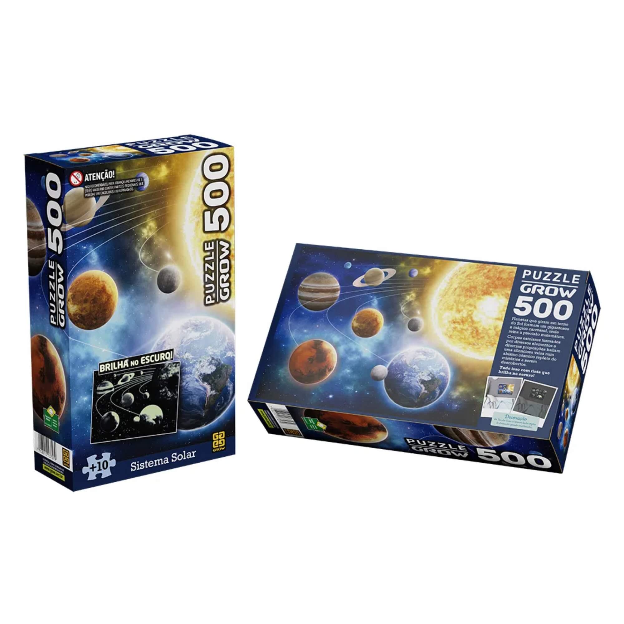 COMP Kit Sistema Solar Grow: 2 Quebra-Cabeças + Super Trunfo Educativo - Planetas e Astronomia